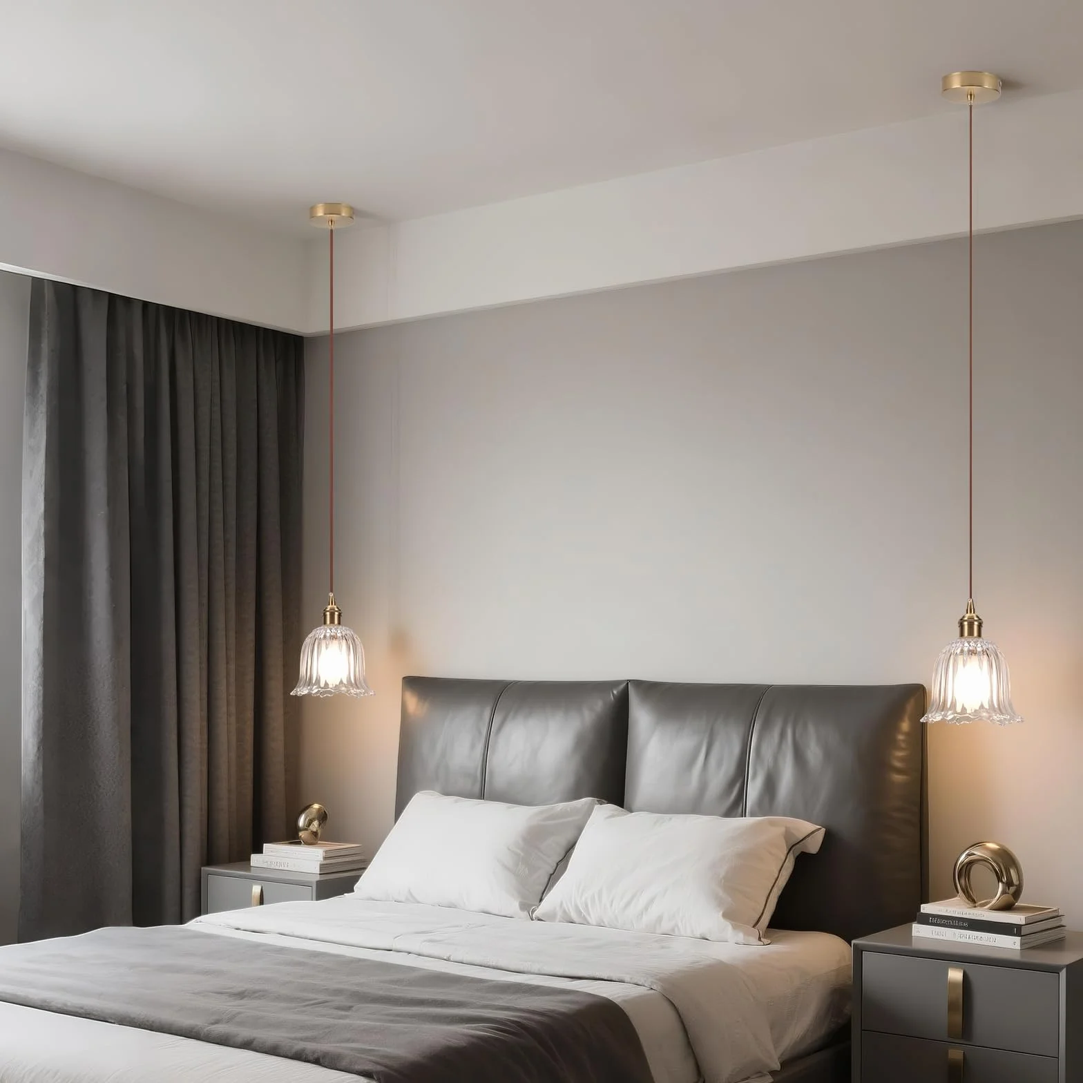 Zestaw 2 lamp wiszących w stylu vintage, przemysłowy, E27, kreatywny żyrandol z kwiatami, szklany klosz, lampa sufitowa do kuchni, jadalni, przedpokoju
