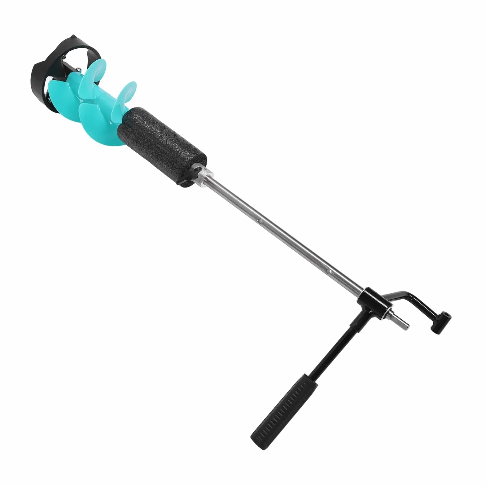 Świder do Połowów Pod Lodem z Adapterem Elektrycznym, Lekkie Wiertło Nylonowe do Otworów 6 Cali, Zawiera Przedłużacz o Długości 50 Cm do Głębokiego Użytku