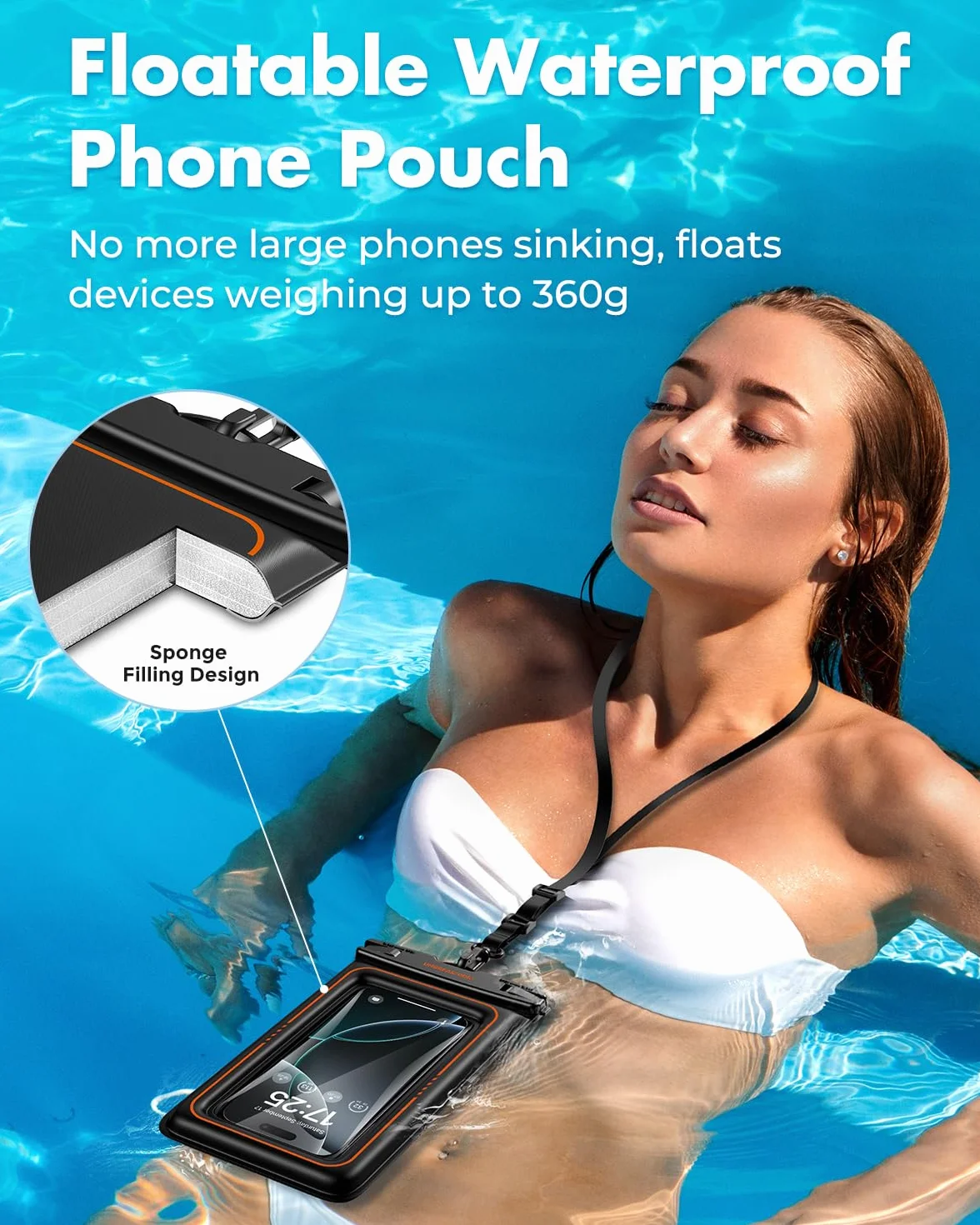 UNBREAKcable Pływające wodoodporne etui na telefon 2-pak IPX8 sucha torba do iPhone Samsung
