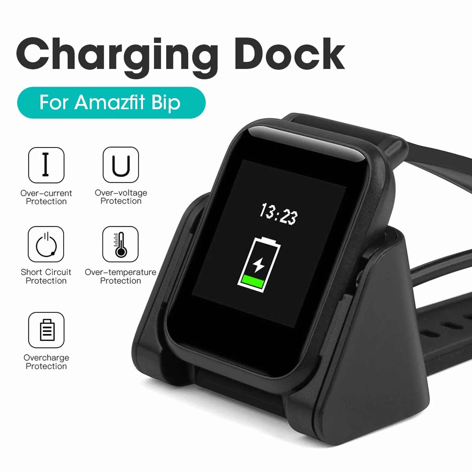 Ładowarka Kompatybilna z Bip Youth A1608, Wymienny Smartwatch USB Przewód do Stacji Dokującej, Kabel ładujący, 5 V 300 MA, 3,3 Stopy Czarny