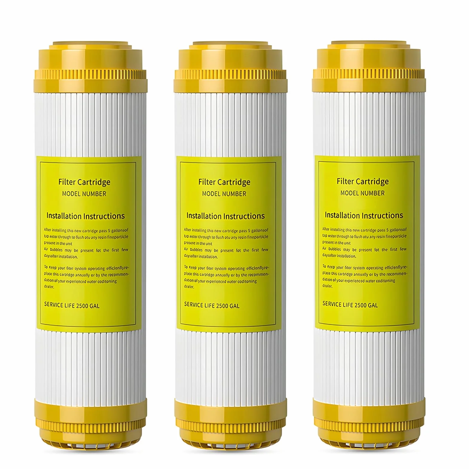Wkład zmiękczający wodę z żywicą kationową 10" x 2,5", filtr wymienny, do 10-calowych systemów filtrów wody do całego domu (opakowanie 3 szt.)