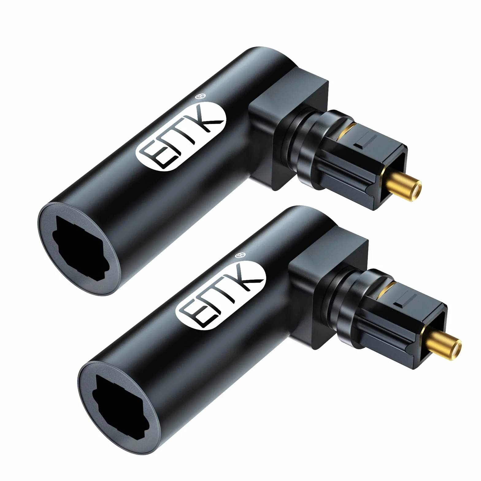 Adapter optyczny audio Toslink 90 stopni EMK 2 sztuki czarny