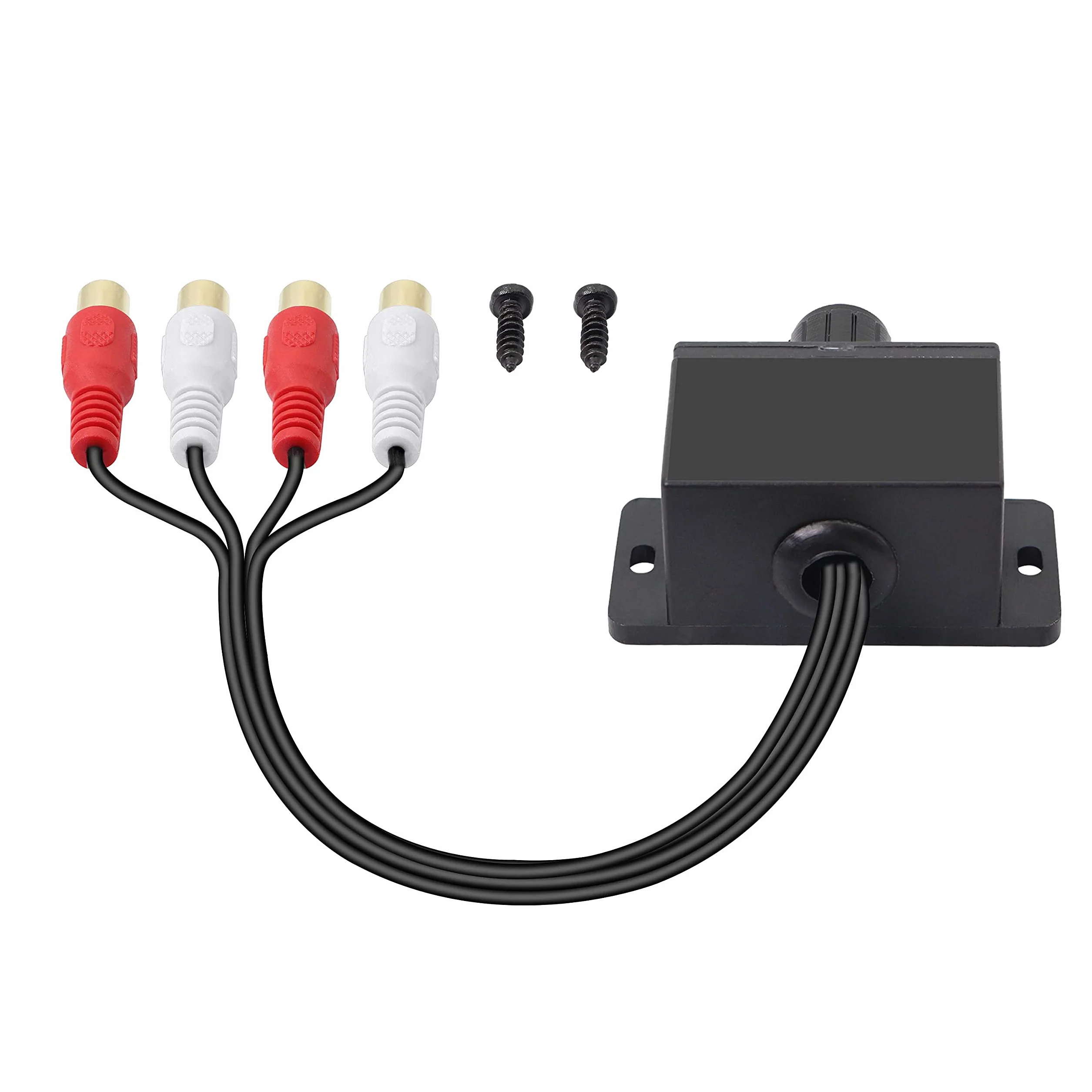 Uniwersalny kontroler poziomu RCA wzmacniacz audio regulator dźwięku Bass Boost Volume przycisk sterujący kabel do samochodu