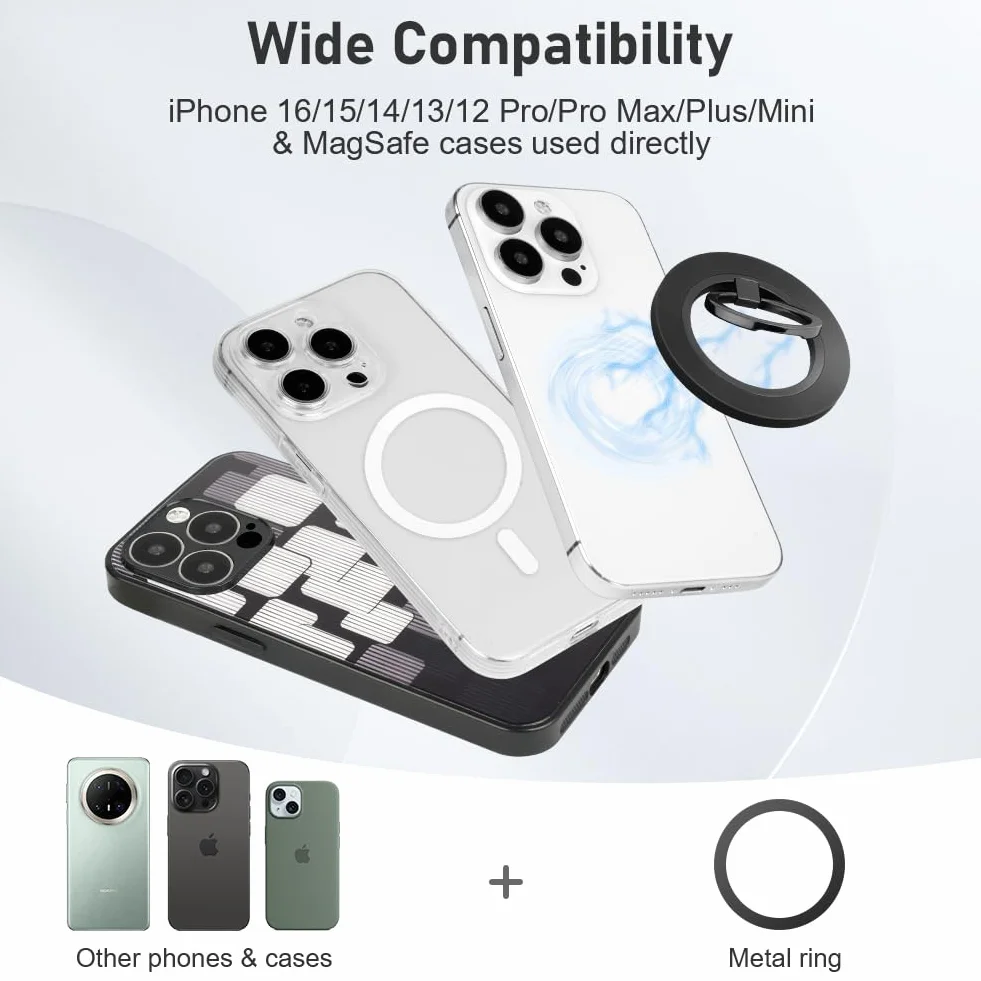 HOTUT Magnetyczny uchwyt na telefon MagSafe obrotowy 360° odłączany metalowy stojak