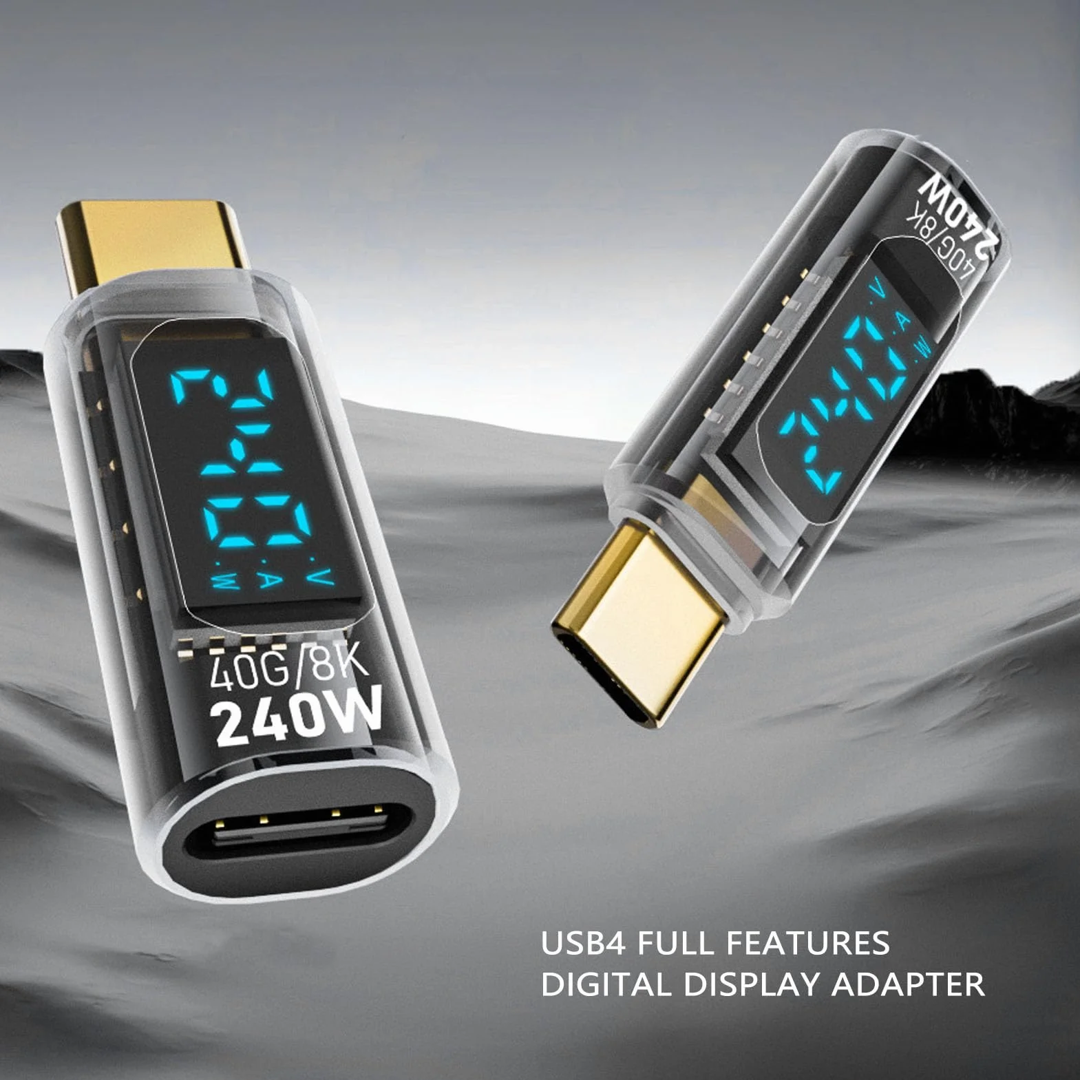 Tester Miernika Mocy Adaptera USB C PD240W 60 Hz 40 Gb/s 8K Wykryj Napięcie Prądu
