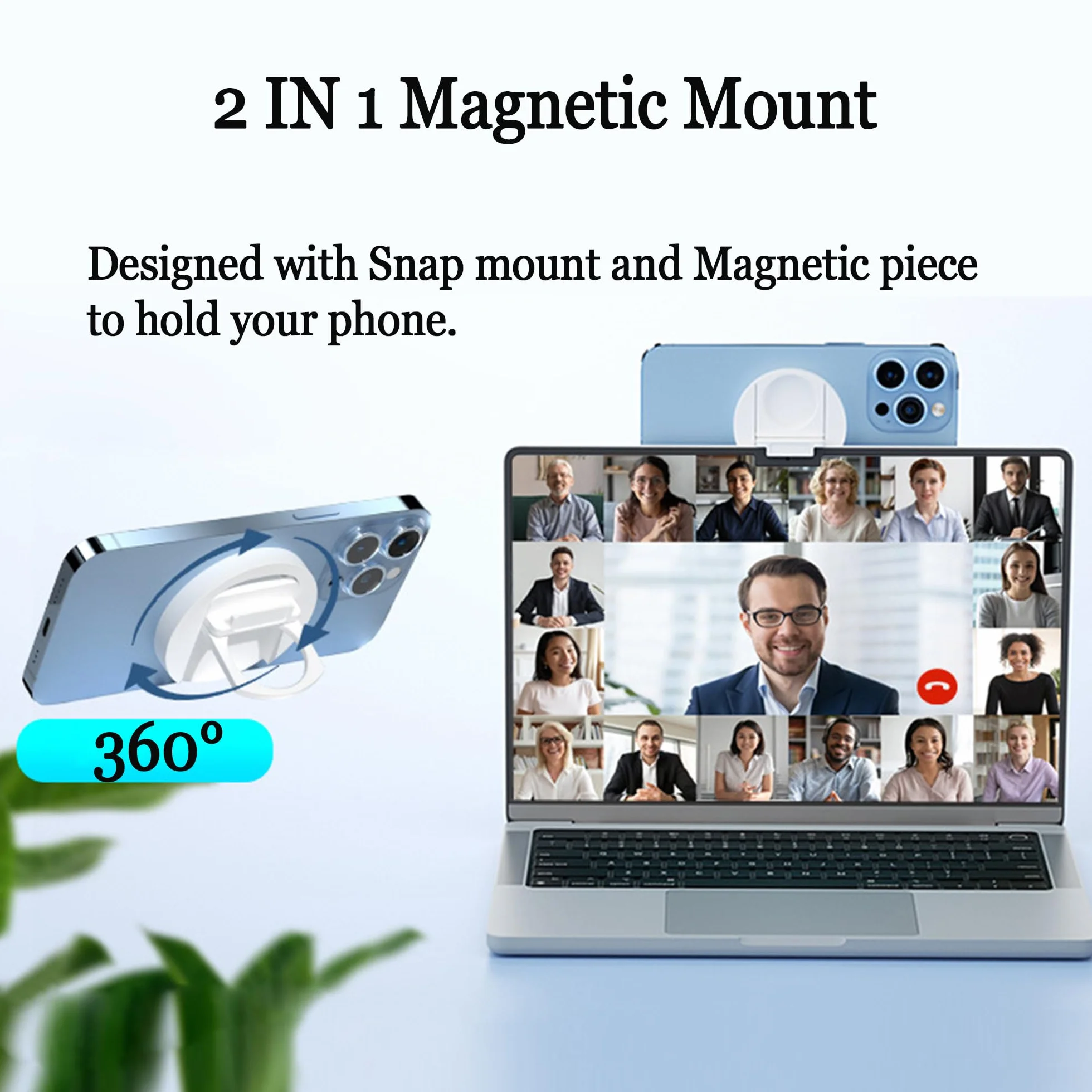 Magnetyczny uchwyt na kamerę aluminiowy do iPhone'a 12 13 14 15 Laptop Mac Czarny