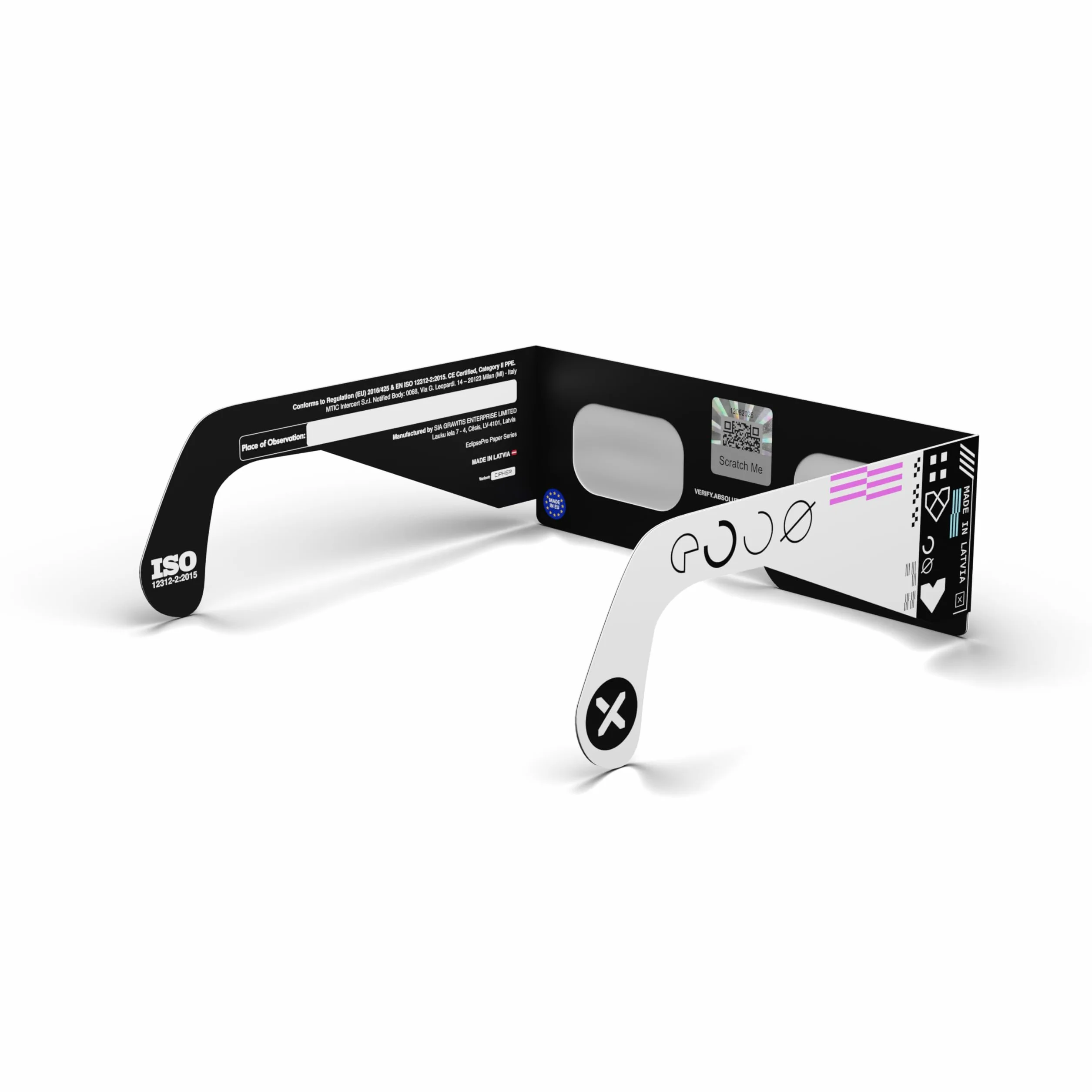 Absolute Eclipse Szyfr Okulary do zaćmienia Słońca Luzem Sprzedaż hurtowa - Testowane przez ISO 12312-2 i certyfikat CE - zalecany przez AAS producent UE - 2026 Eclipse Europe