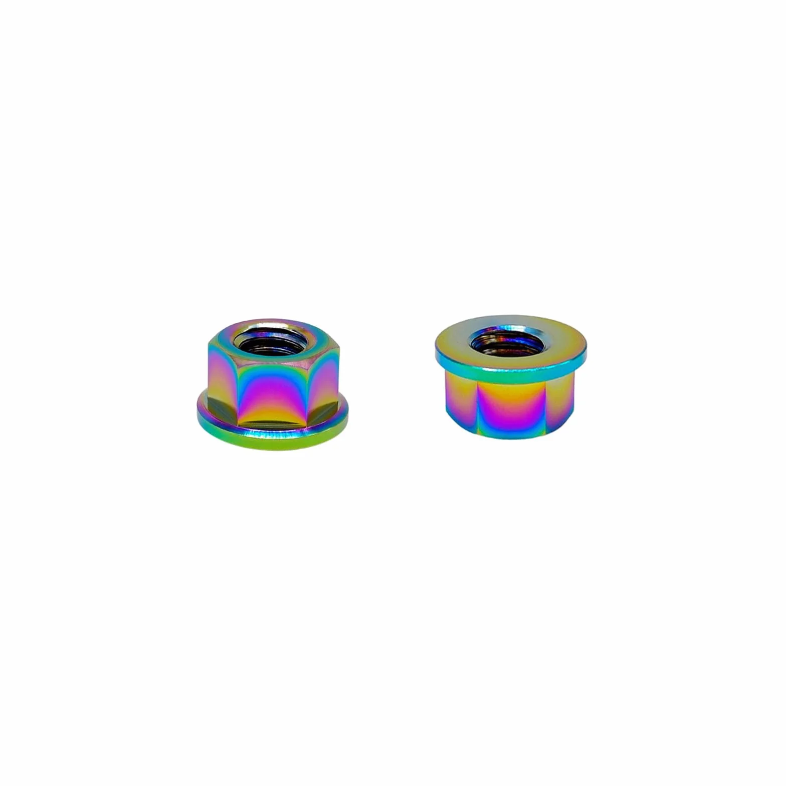RISON tytanowa nakrętka kołnierzowa M12 x 1,75 mm, tytanowa nakrętka zębata, opalizująca, 6AL4 V, tytanowa nakrętka kołnierzowa do motocykla, 5 sztuk