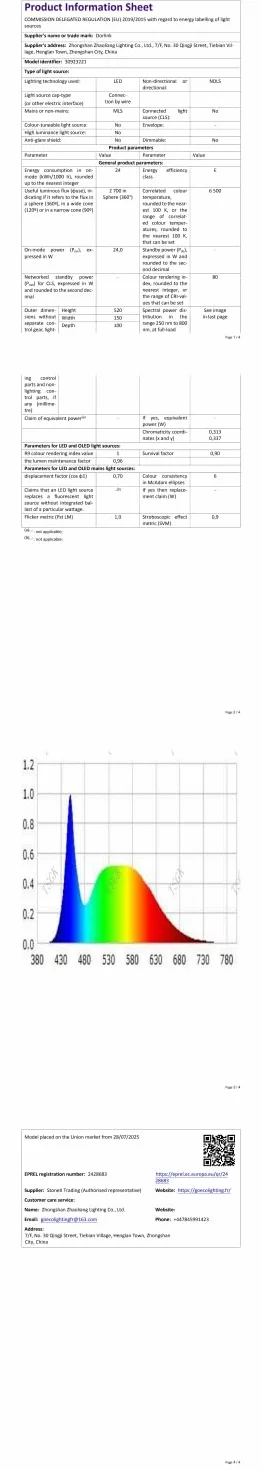 Dorlink Nowoczesna lampa sufitowa LED, 6500K zimna biel żyrandole kuchenne, 24 W 1920 lm żyrandol LED do sypialni, 4 lampy sufitowe zakrzywione fale, żyrandol do salonu, Ø52 cm