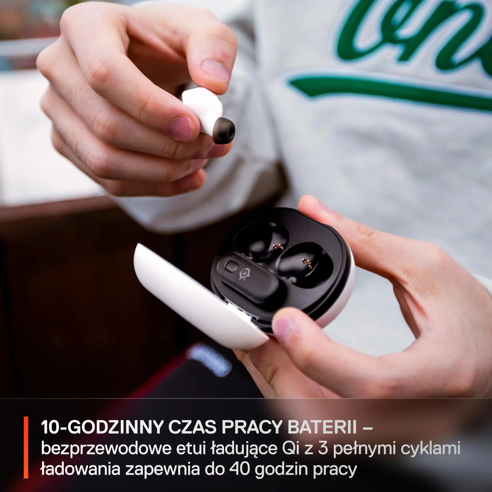 SteelSeries Arctis GameBuds Bezprzewodowe Słuchawki Douszne do Gier PS5 PC Switch, 2,4 GHz+BT 5.3, ANC, 40 godz. Bateria, Ładowanie Bezprzewodowe
