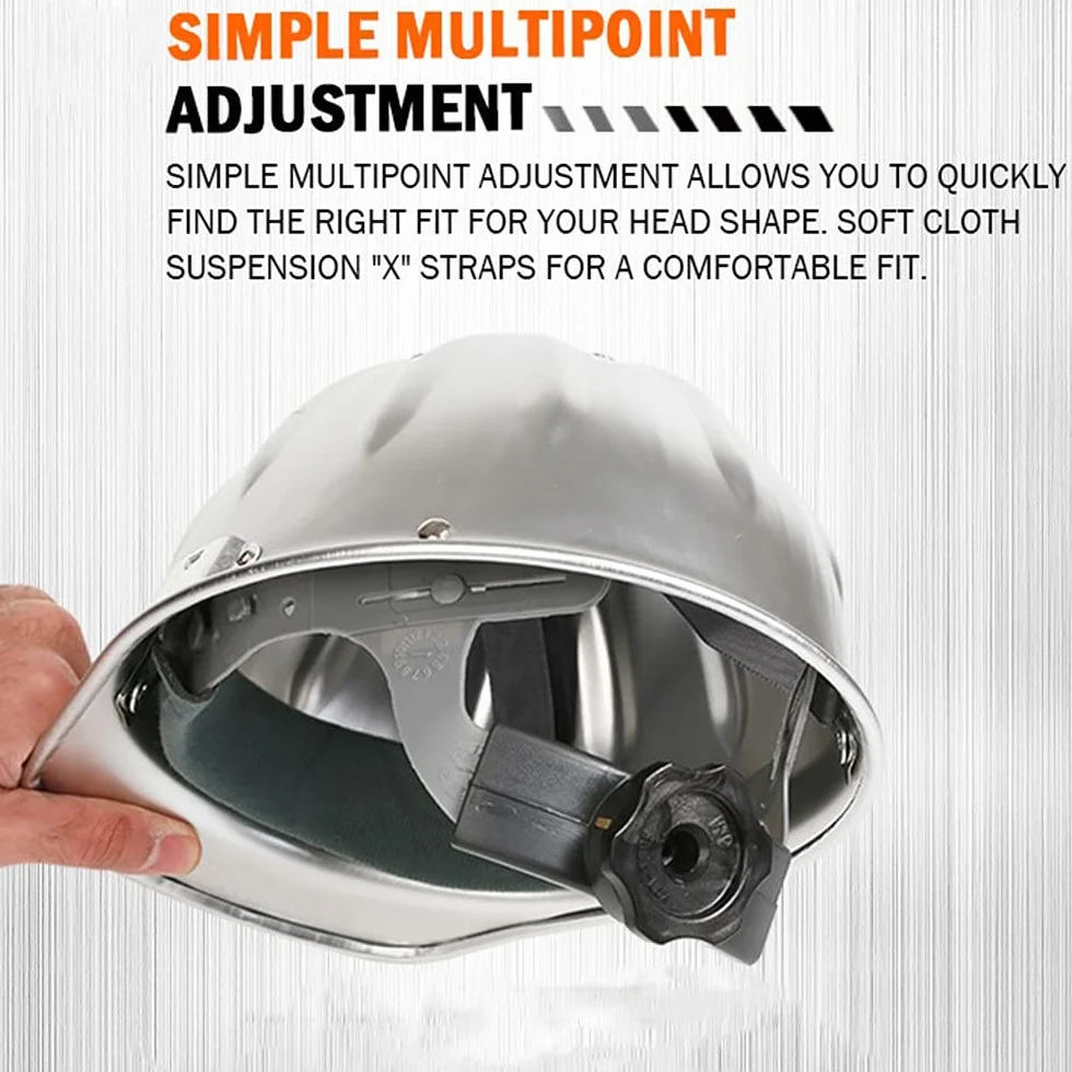 Kask ochronny, aluminiowe twarde kapelusze ochronne kask z pełnym rondem Wzmocnienie ze stopu aluminium na górze jest bezpieczniejsze i bardziej skuteczne, aby zapobiec przebiciu