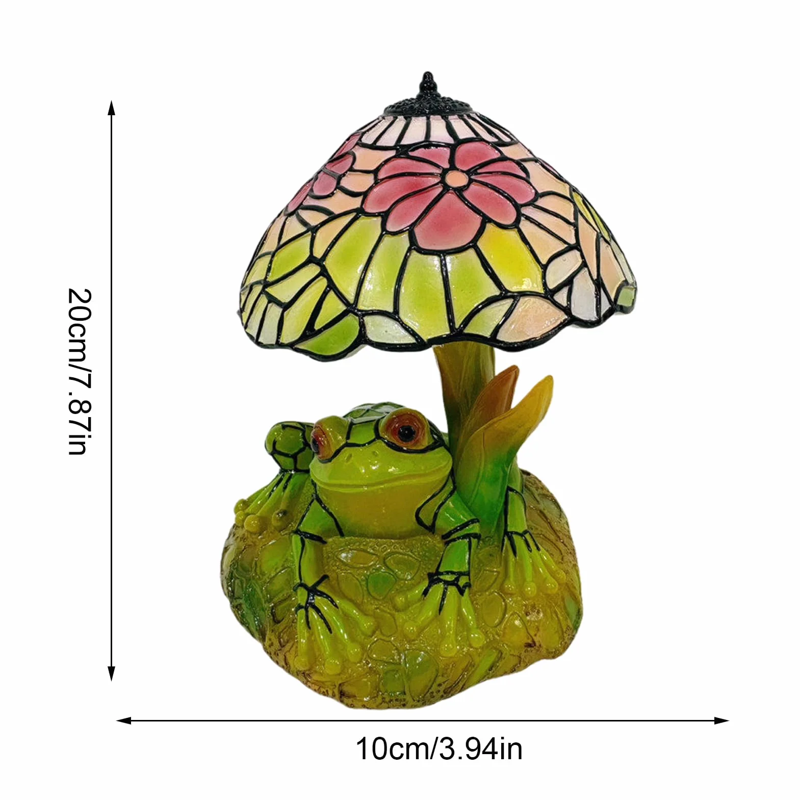 Lampa Witrażowa - Żabie Oświetlenie LED do Czytania | Żabia Lampa Stołowa - do Stołu Sypialni Biura Salonu i Sypialnianej Szafki