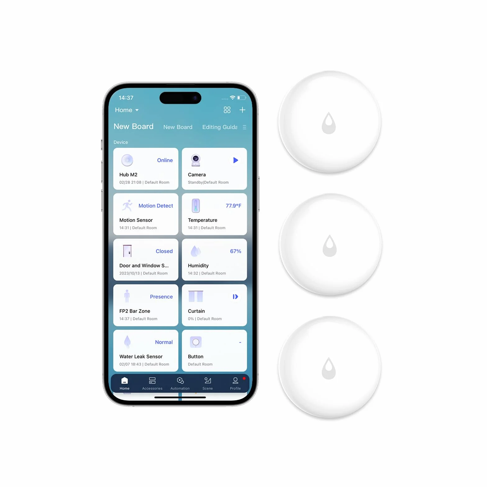 Aqara Czujnik wycieku wody 3-pak, WYMAGANY HUB OD AQARA, Bezprzewodowy Czujnik Mini Powodzi do Systemu Alarmowego i Automatyzacji Domu, Alarm Czujnika Wody do Kuchni, łazienki, piwnicy