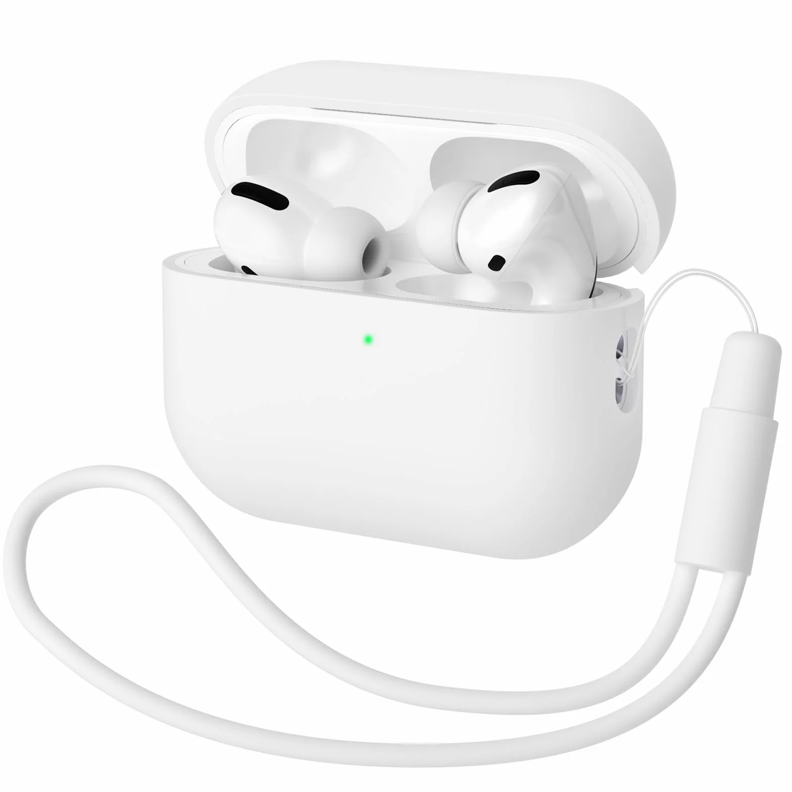 Etui kompatybilne z Airpods Pro 2 generacji 2022, ultra cienkie, silikonowe, odporne na uderzenia, miękkie etui ochronne do Airpods Pro 2, pełna ochrona do Airpods Pro 2 (białe)