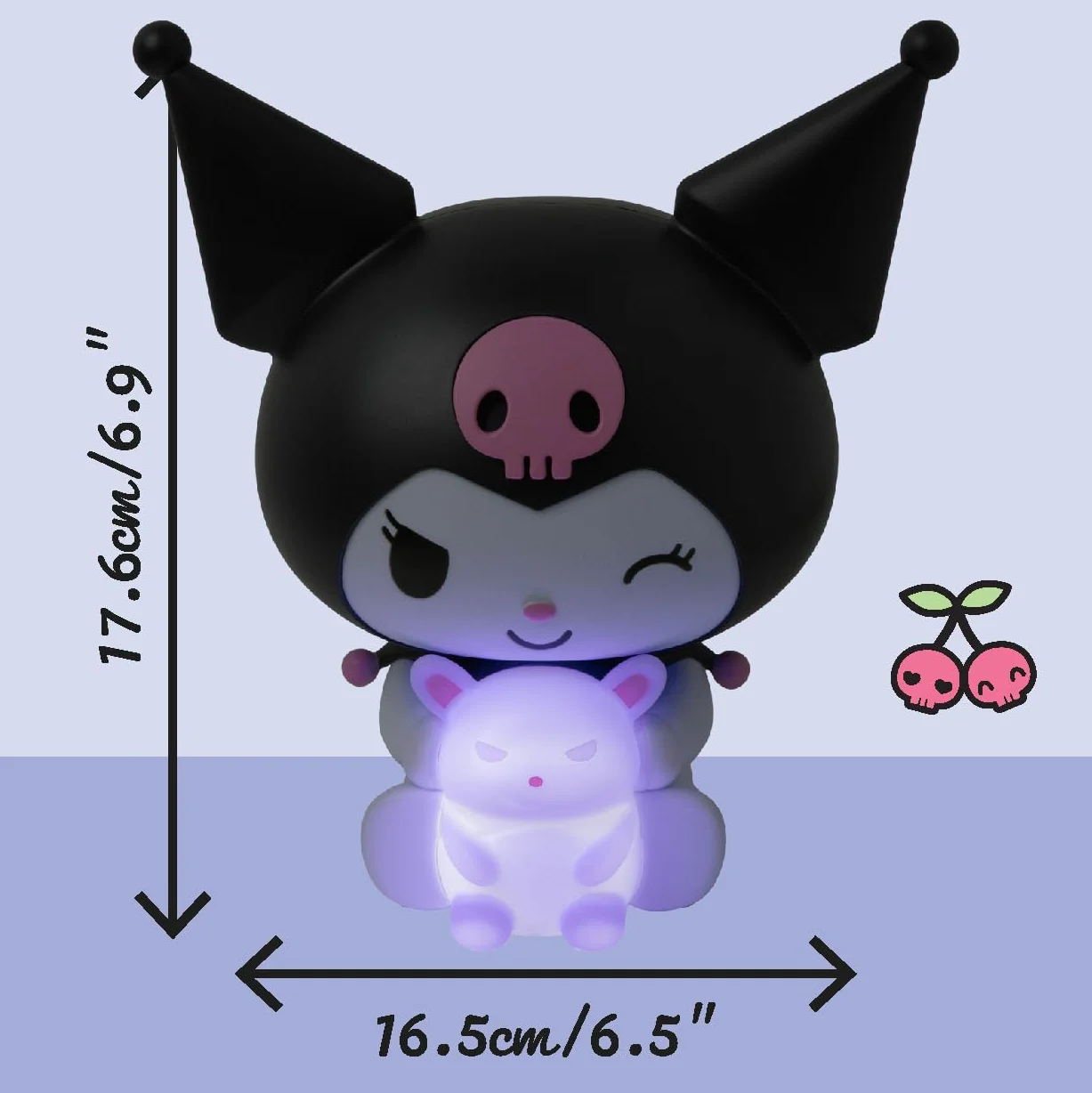 Paladone Kuromi GloBuddies lampka nocna, oficjalna licencja Sanrio lampa LED 3D, zasilana bateriami, prezent dla fanów Hello Kitty