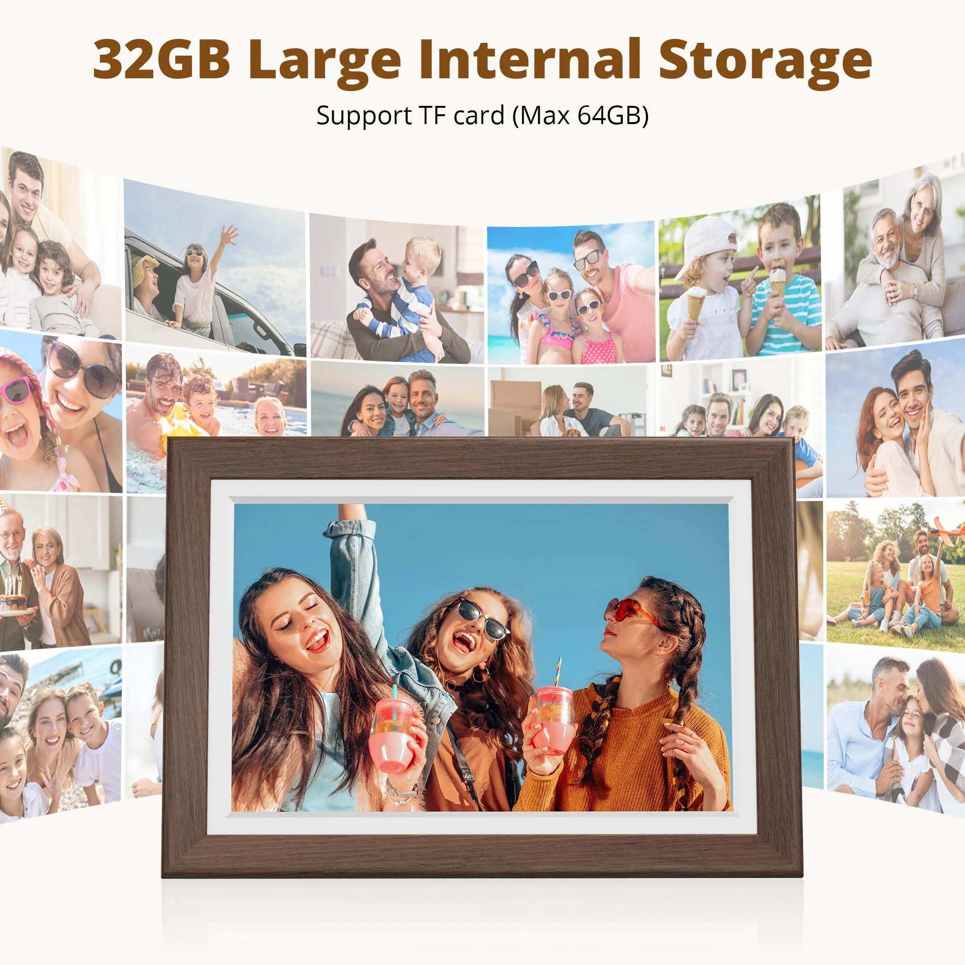Dragon Touch Cyfrowa ramka na zdjęcia WiFi 10-calowy ekran dotykowy IPS 32 GB