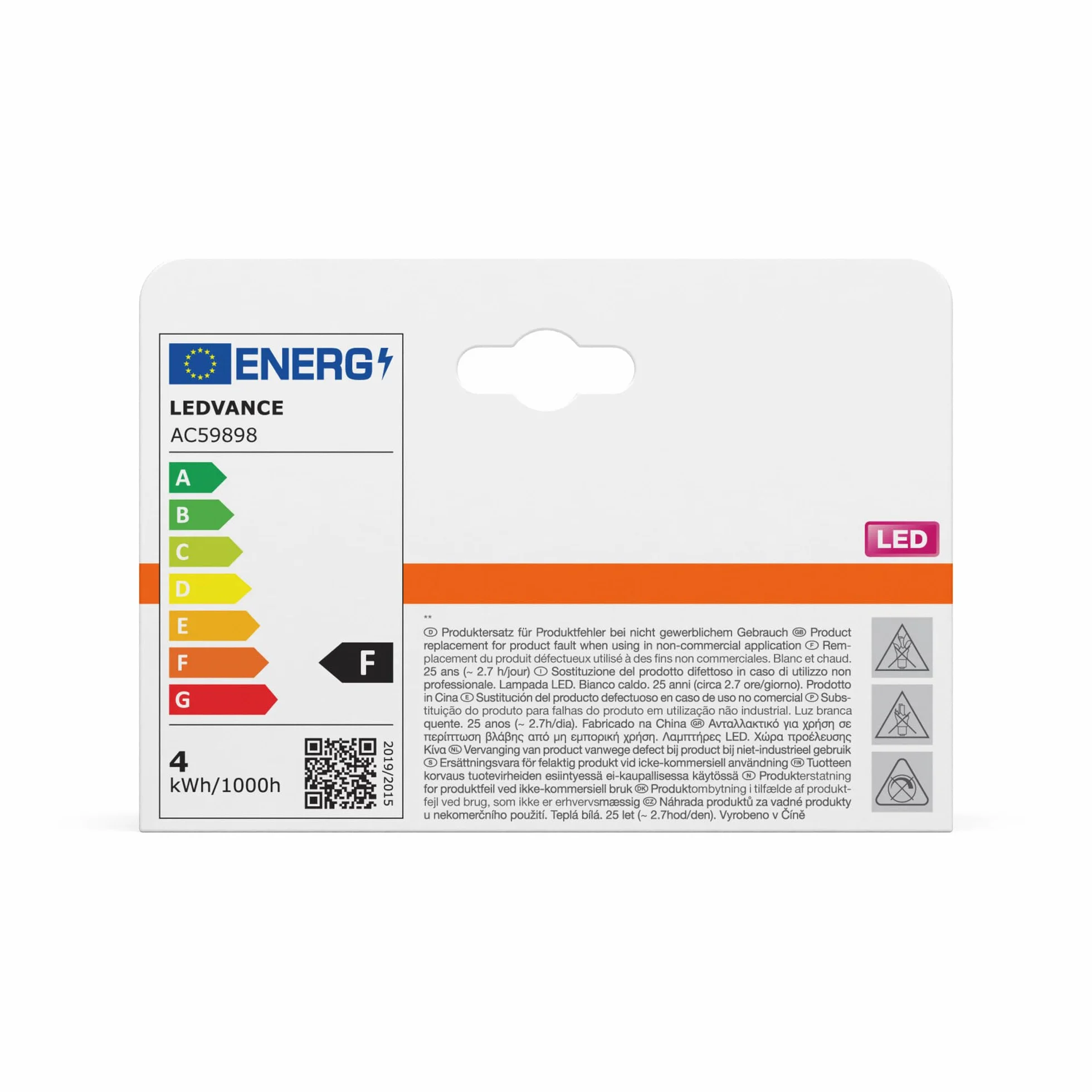 OSRAM LED FLAT Lamp, zestaw 3 żarówek, ultrakompaktowa lampa LED, zastępuje tradycyjne żarówki 28W, 3.5W, ciepła biel (2700K), matowe, E27