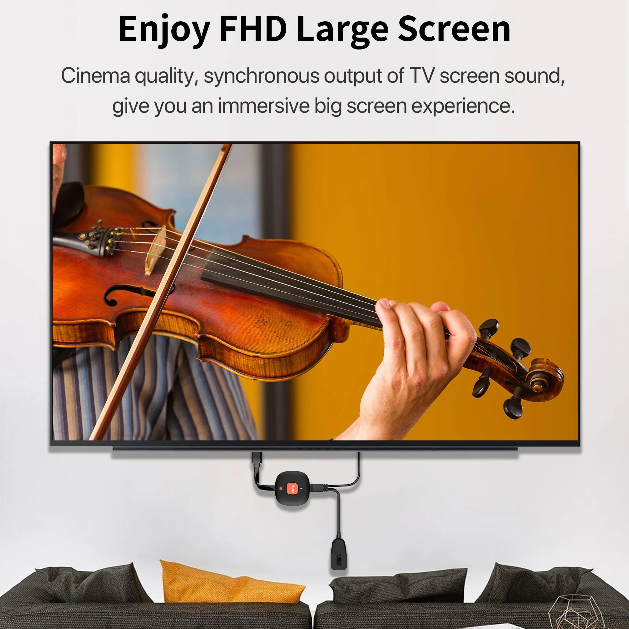 Bezprzewodowy adapter HDMI 4K HDR WiFi Dongle Miracast Airplay DLNA
