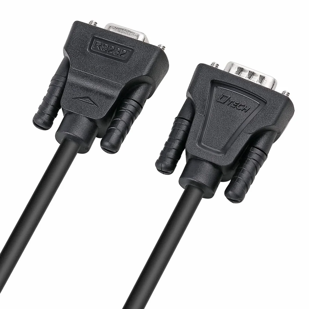 DTECH Kabel szeregowy RS232 męski na żeński 9-biegunowy, prosty (2 m)