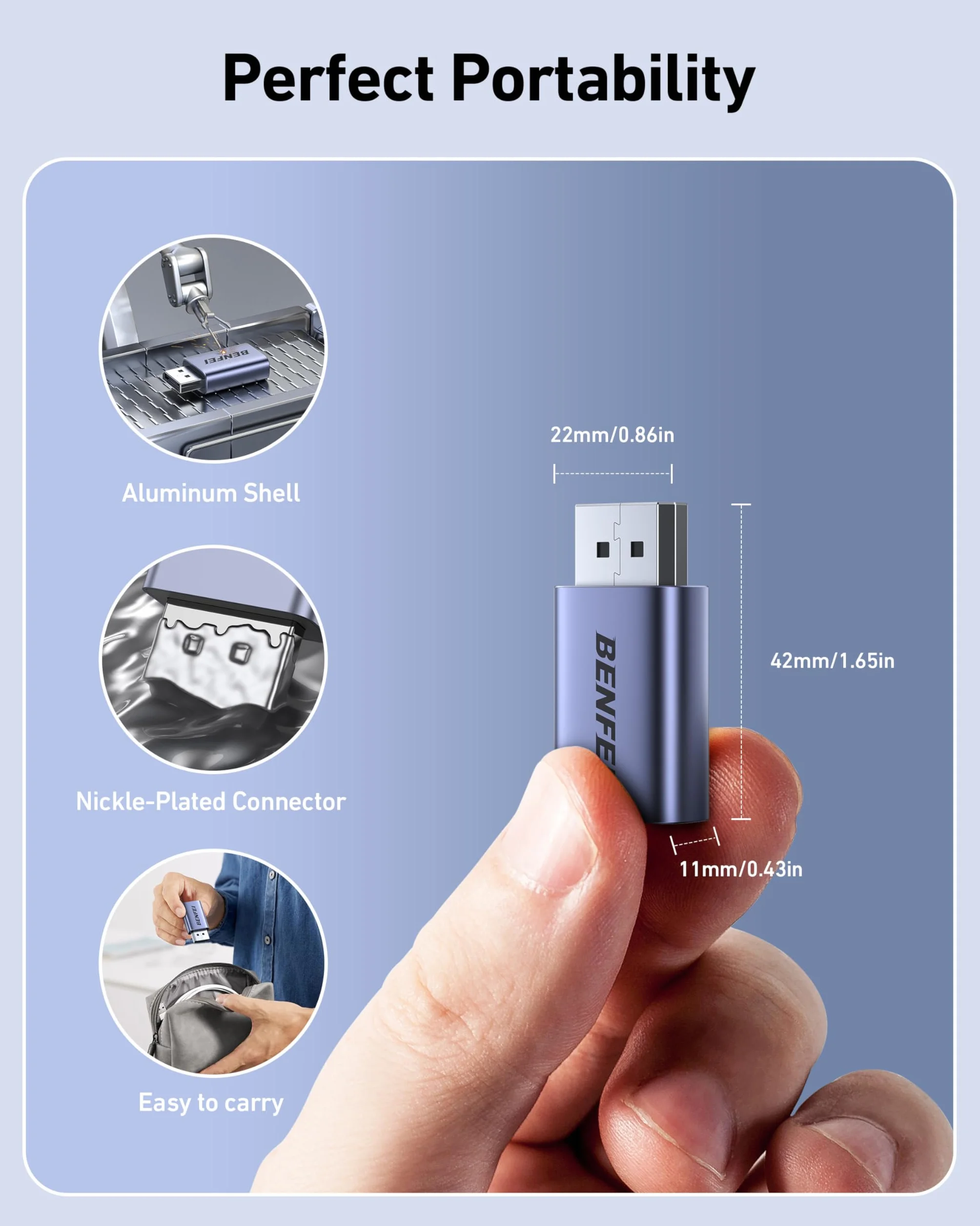 BENFEI Adapter DisplayPort na HDMI 4K 2-pak, konwerter DP 1.2 na HDMI 1.4