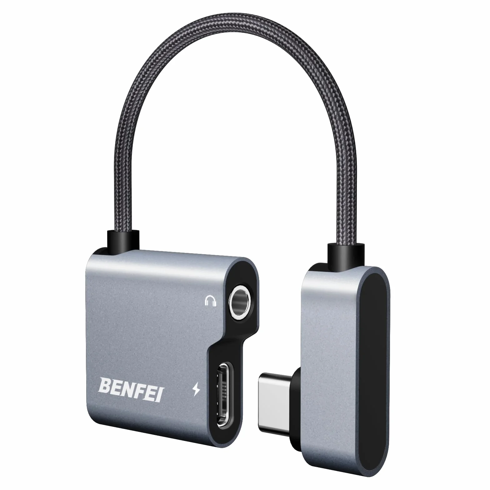BENFEI Adapter USB C na Audio Jack 60 W, USB-C na 3,5 mm, kompatybilny z iPhone 15 Pro Max, Samsung Galaxy S24, iPad Pro