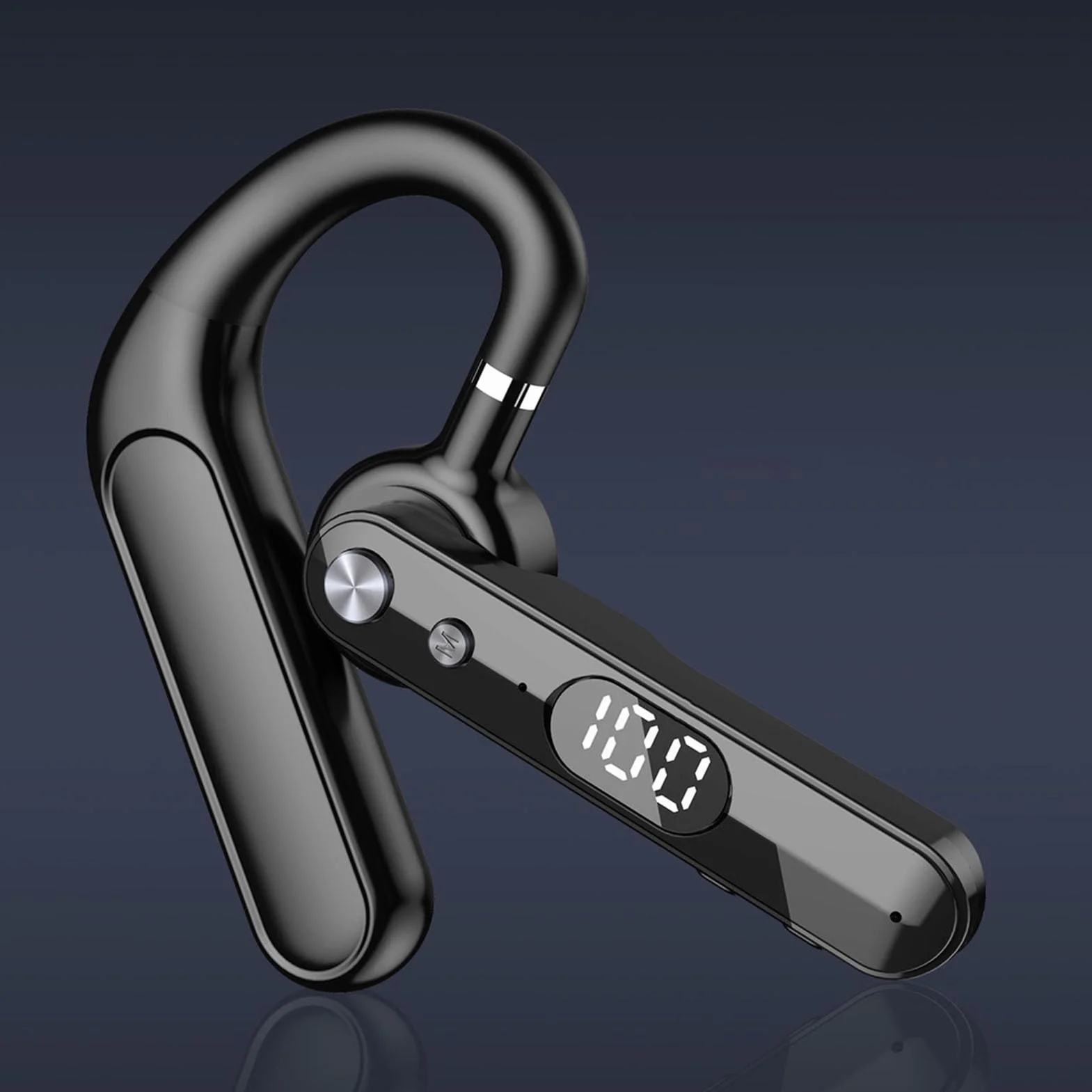 Słuchawka Bluetooth, Bezprzewodowy Zestaw Słuchawkowy z Mikrofonem i Przyciskiem Wyciszania, Czas Odtwarzania 48 Godzin, Pojedyncza Słuchawka z nakładką na Ucho z redukcją Szumów