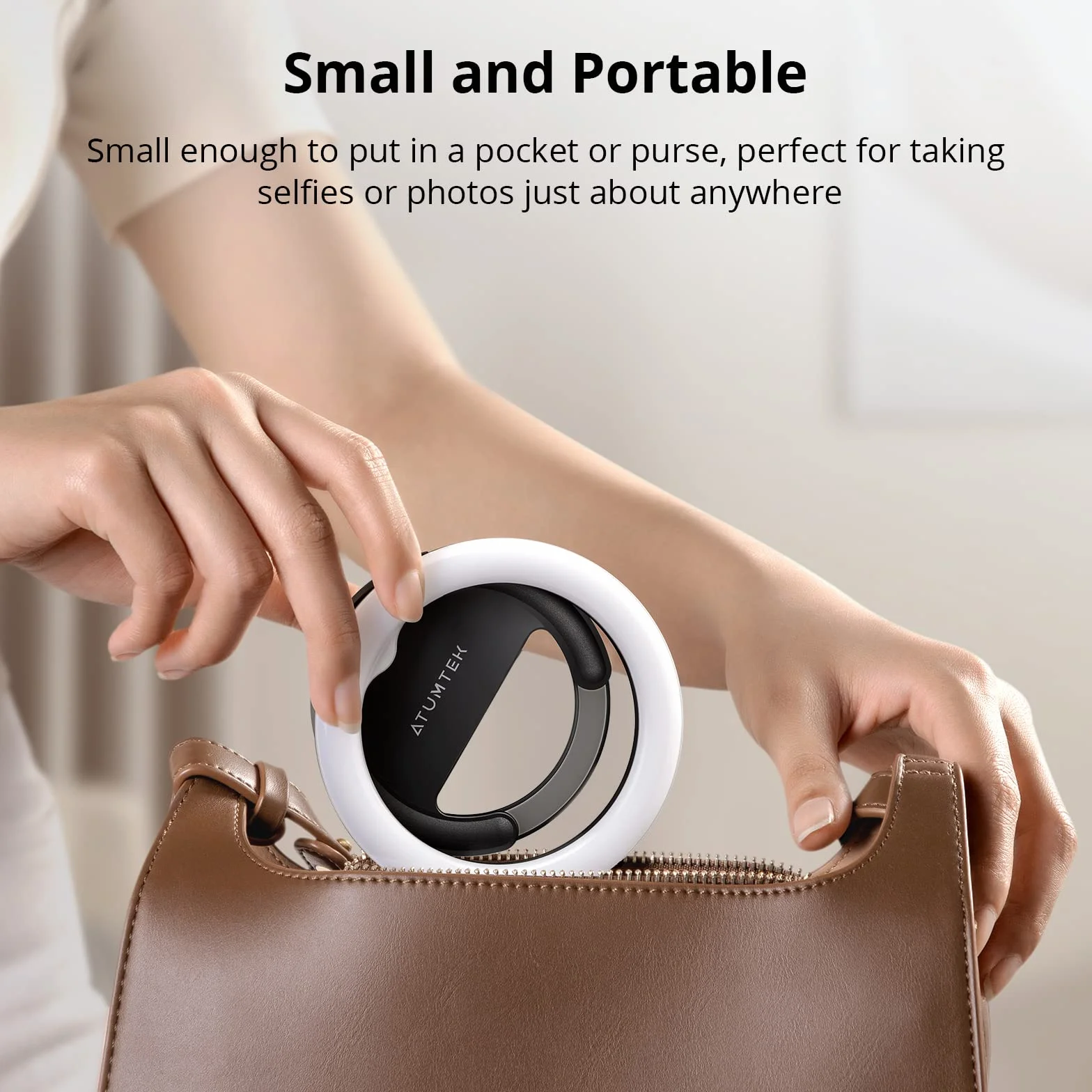 ATUMTEK Pierścień świetlny do telefonu Selfie Ring Light 40 LED z akumulatorem