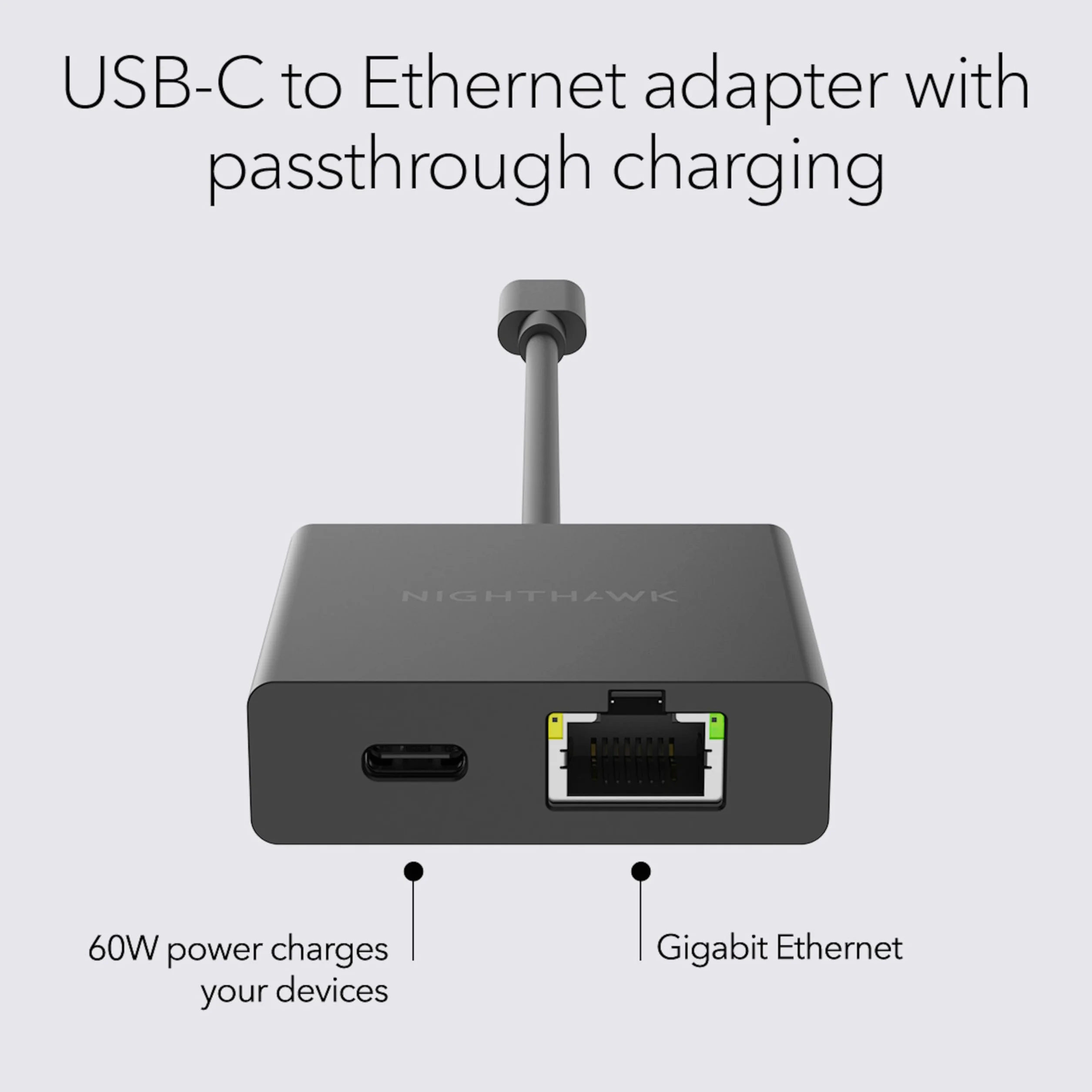NETGEAR Nighthawk USB-C Ethernet Adapter 60W Gigabit Ethernet