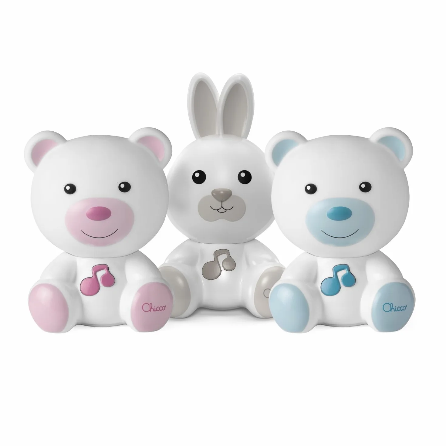 Chicco Lampka Nocna Króliczek, Przenośna Lampka Króliczek z Muzyką Klasyczną i Kojącymi Dźwiękami, Przenośna Lampka Nocna i Lampka Prowadząca, 0 miesięcy +, Neutralna