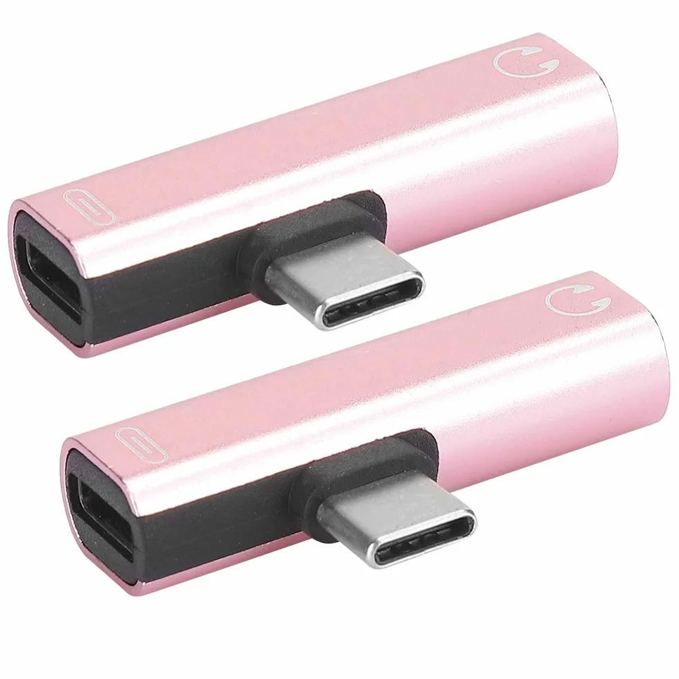 Adapter Słuchawkowy USB C do 3.5 mm Typu C 2 w 1 Przewód Audio i Ładowarki