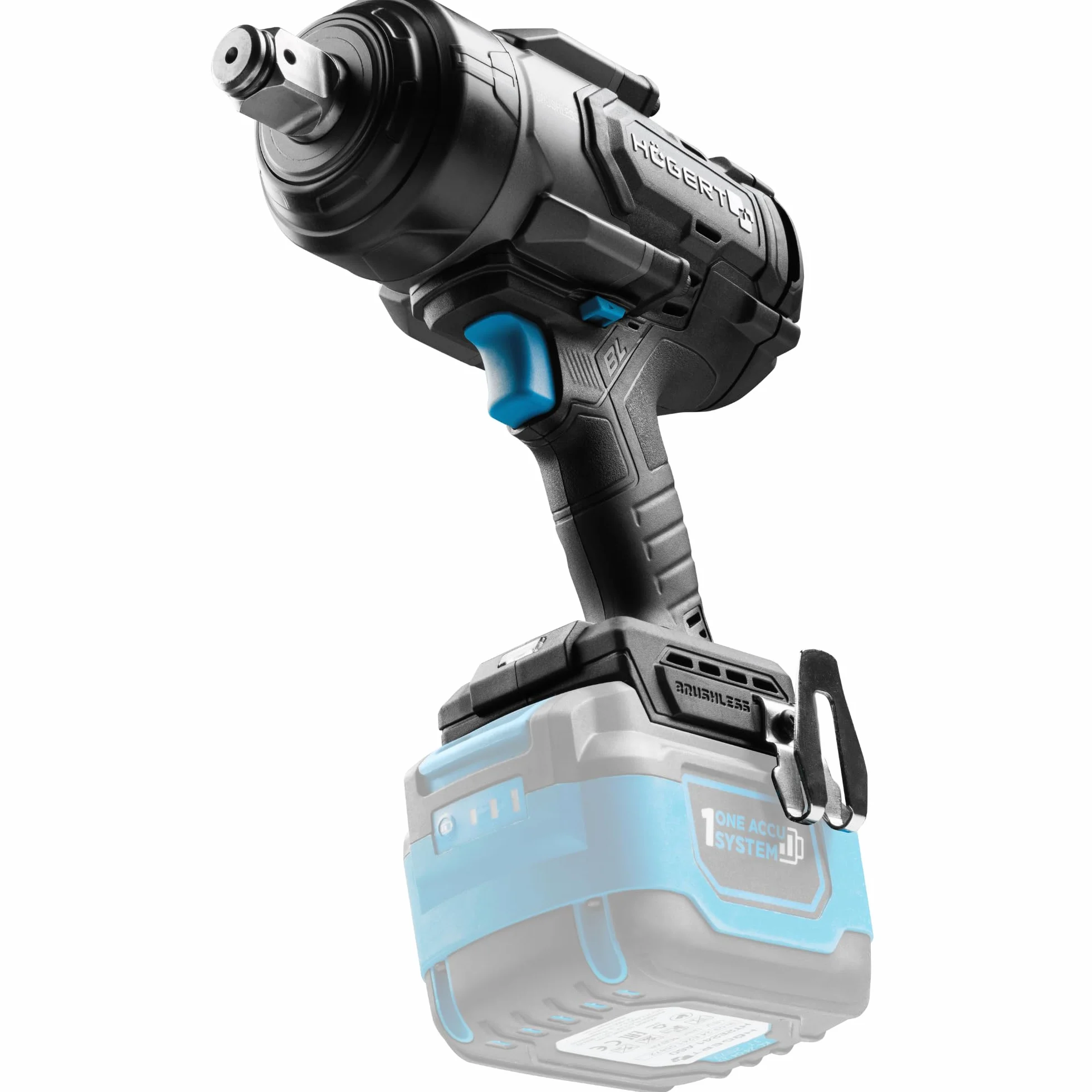 HÖGERT TECHNIK Akumulatorowa wkrętarka impulsowa 18 V 1350 Nm, bezszczotkowy klucz udarowy 3/4", kwadratowy moment obrotowy do warsztatu ciężarówki i metalu, OneAccuSystem