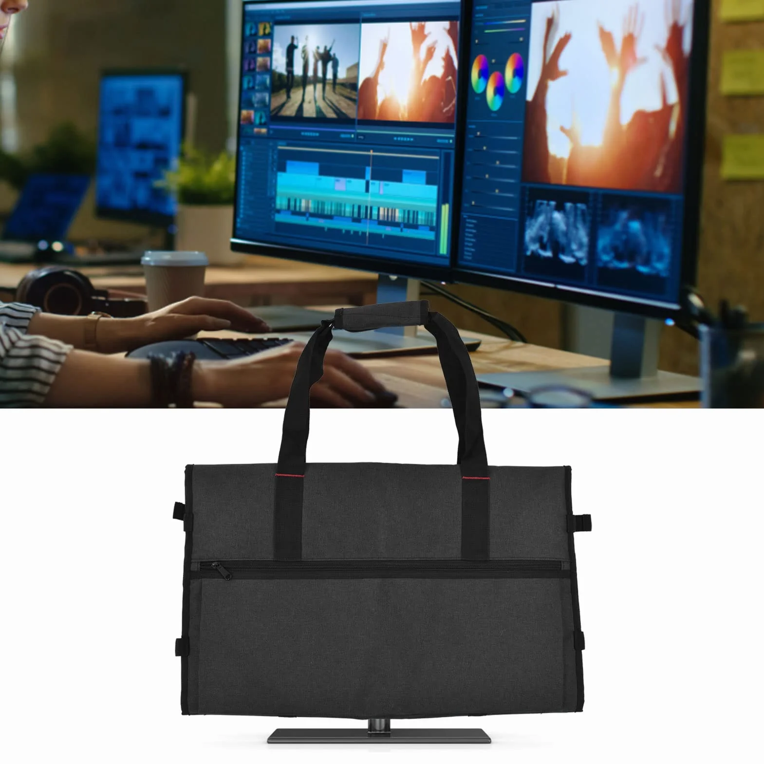 Futerał ochronny do monitora komputerowego 24 cali, przenośna torba do LCD