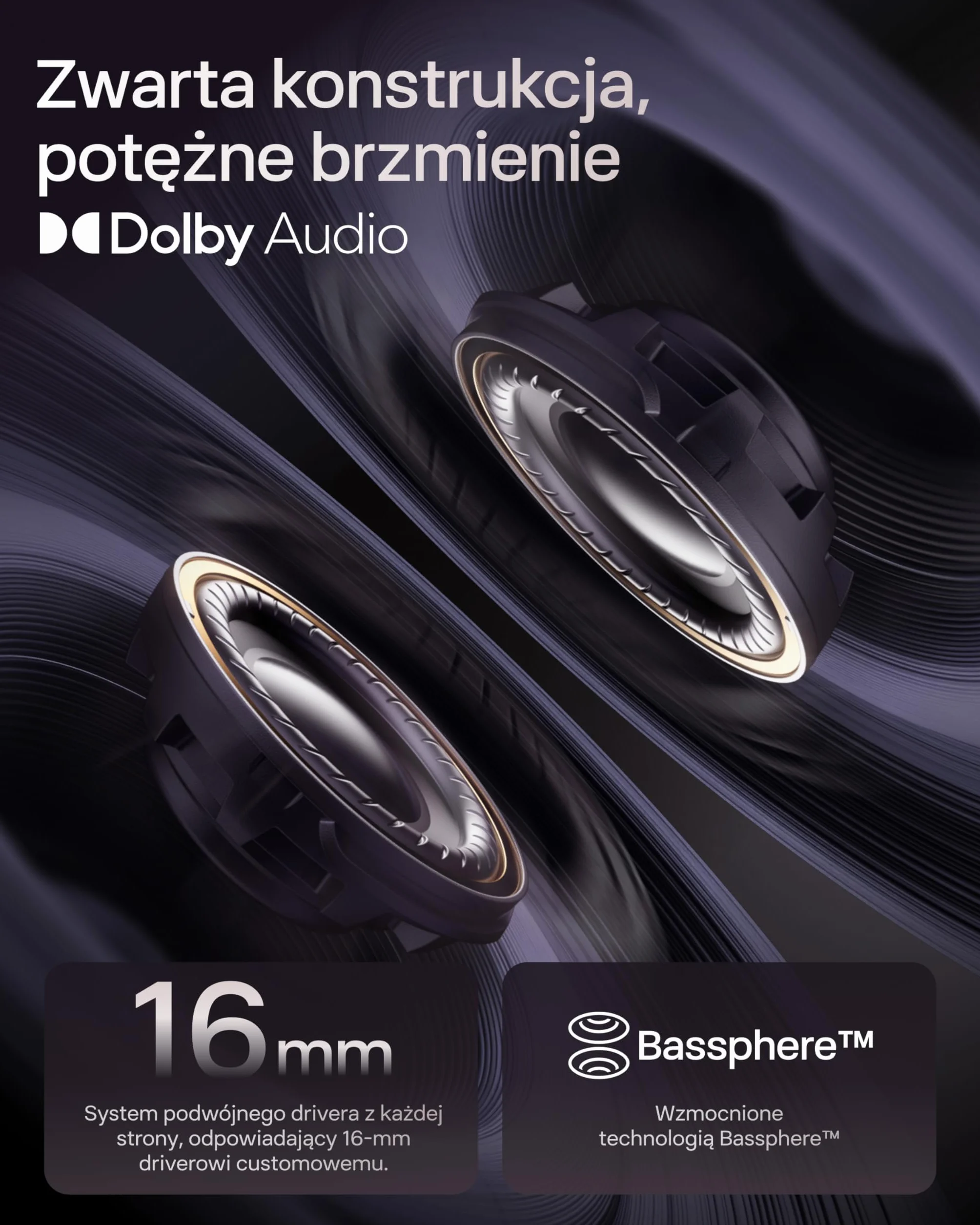 SHOKZ OpenDots ONE Otwarte Słuchawki Douszne Bluetooth 5.4, Dolby Audio, IP54, Czarny