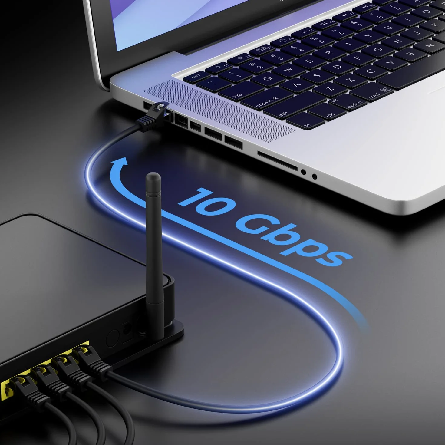 deleyCON CAT7 Kabel Sieciowy 0,5m RJ45 Patchkabel Ethernet 10 Gigabit SFTP PiMF Ekranowanie Miedź Czarny