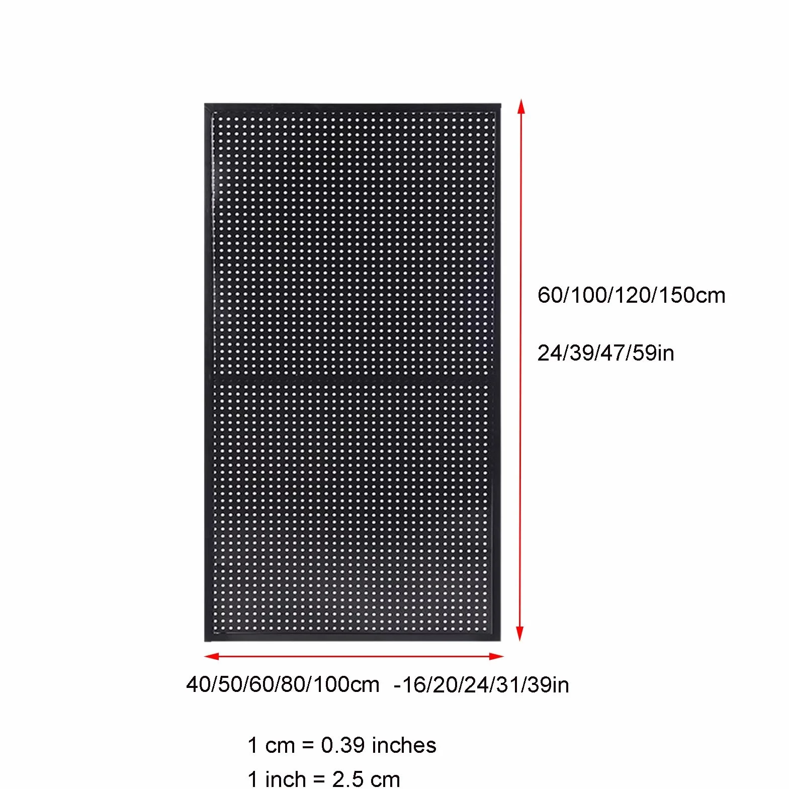Metalowy stojak ścienny, wytrzymały, do stołu warsztatowego i garażu, 60 x 150 cm, wszechstronne rozwiązanie do przechowywania, wydajne narzędzie i akcesoria, czarny