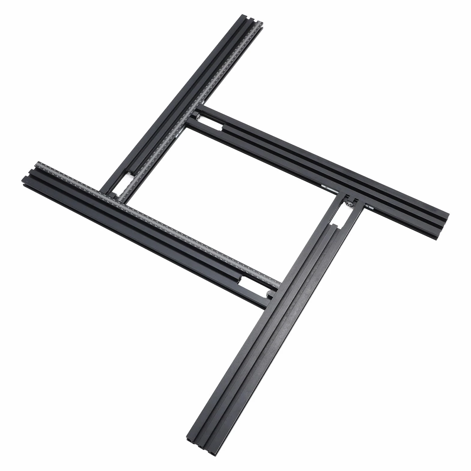 Hyuduo Zestaw do łączenia Szyn, Regulowana Szyna ślizgowa ze Stopu Aluminium do Piły Tarczowej do Obróbki Drewna, Szyna Prowadząca 500 Mm z linijką, Akcesoria do Samodzielnego Przyrządu do Piły