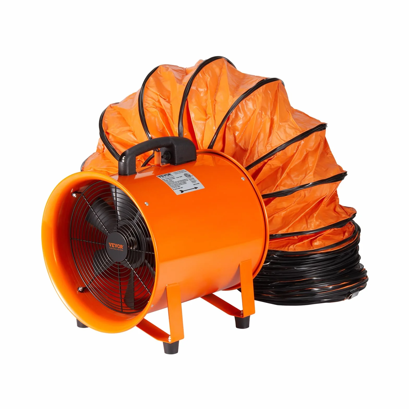 VEVOR Wentylator budowlany 255 W AC 1720 CFM dmuchawa osiowa z wężem 5 m