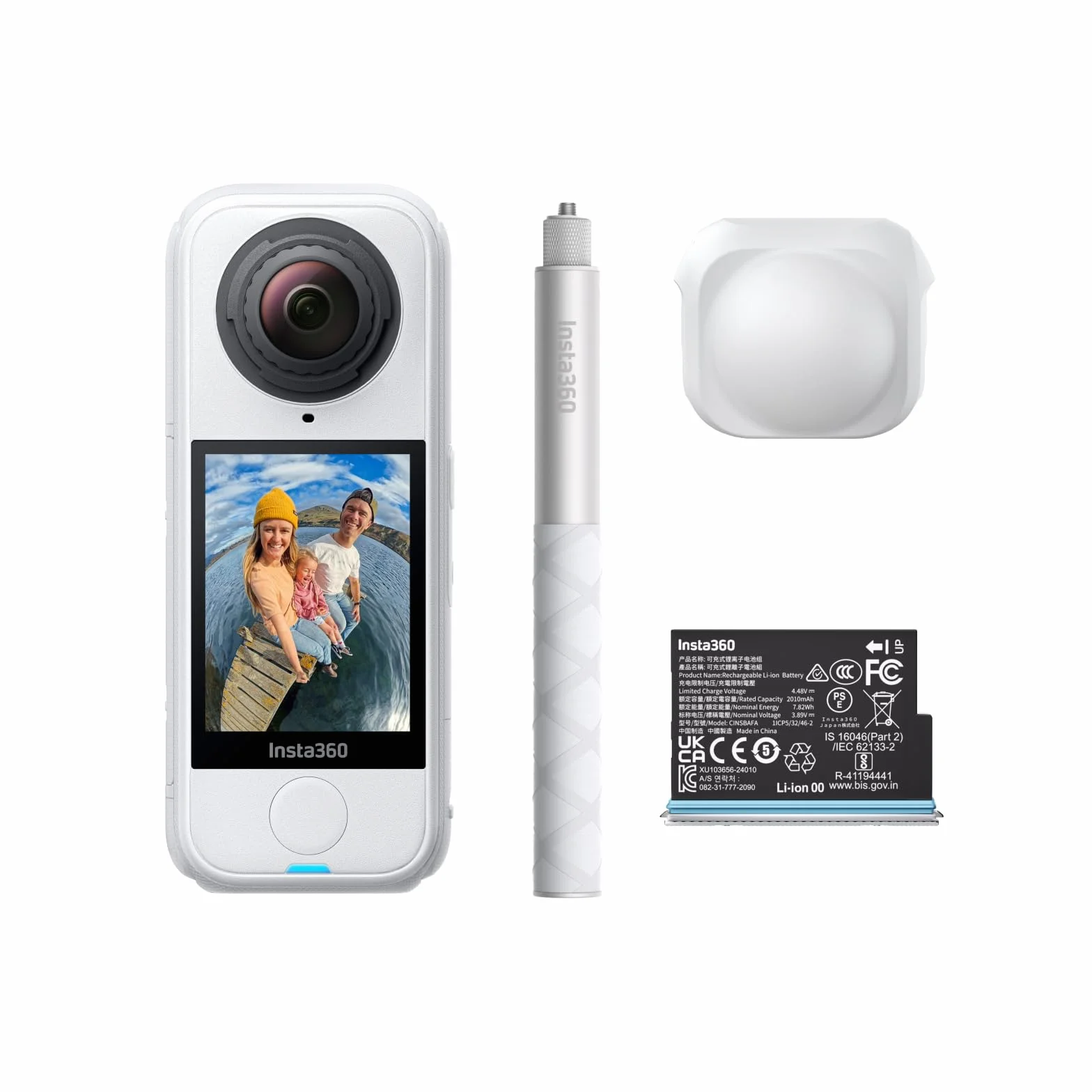 Insta360 Zestaw startowy X4 Air Polarweiss – lekka kamera 360° 8K 165g, niewidoczny kij do selfie, wymienne obiektywy, filmuj najpierw i kadruj pó?niej, wbudowana ochrona przed wiatrem, stabilizacja