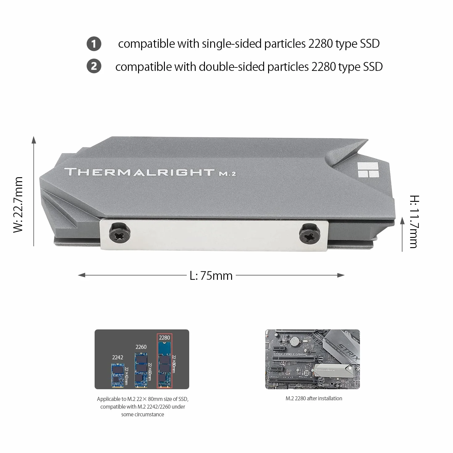 Thermalright Radiator M.2 2280 SSD, dwustronna podkładka przewodząca ciepło