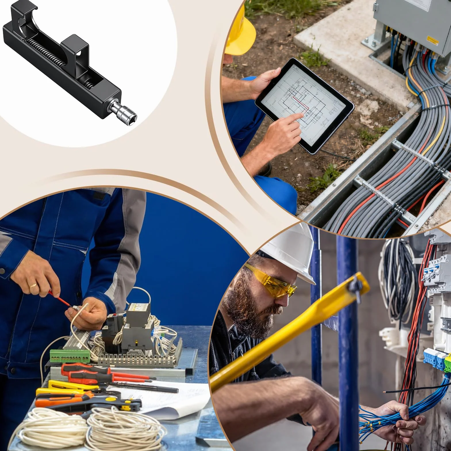 Elektryk do zacisków | Opaska kablowa do użytku ręcznego i elektrycznego | Oszczędność wysiłku wytrzymałe złącze napięciowe | dla techników konserwacji, instalatorów systemów i centrów