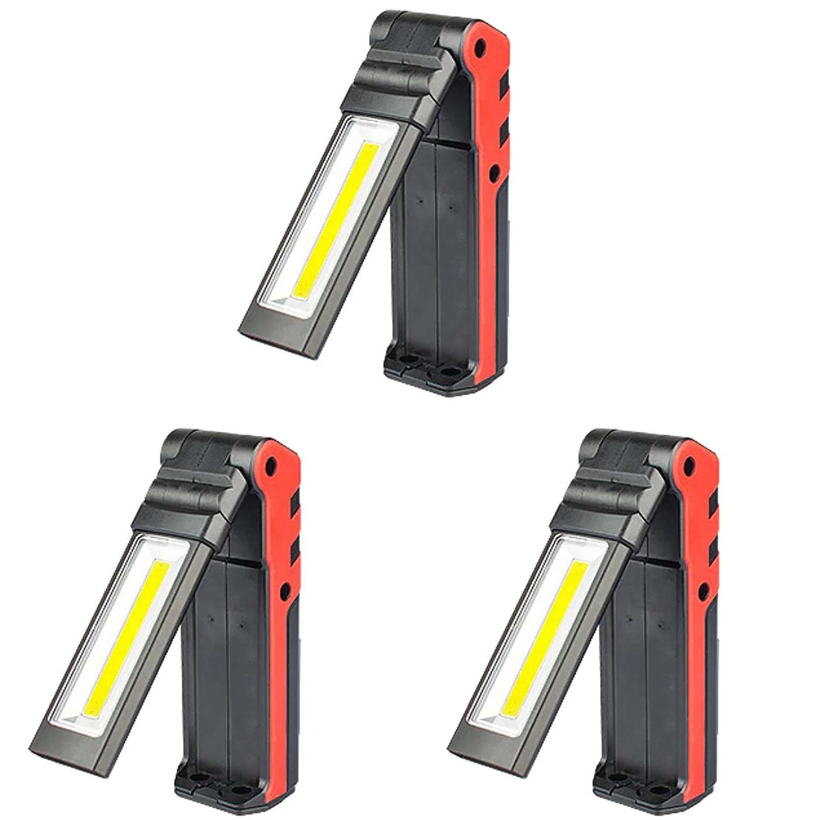 3X Super Jasne Światło Robocze LED COB z Podstawą Magnetyczną i Haczykiem Ładowalna Latarka USB z Możliwością Przyciemniania do Naprawy Samochodów na Zewnątrz