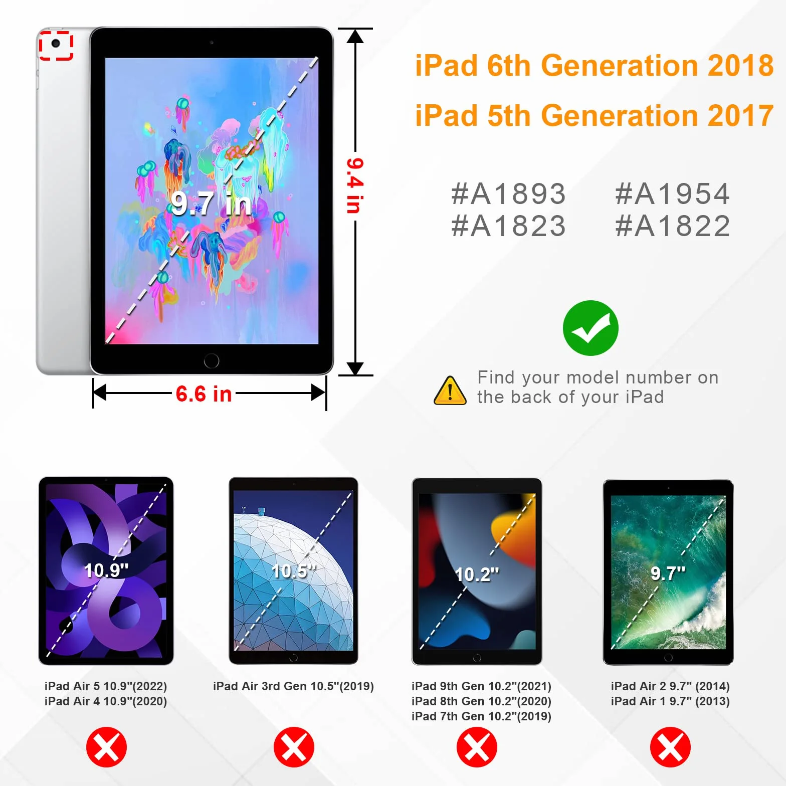 FINTIE Etui do iPada 6/5 generacji 9,7 cala 2018/2017, Półprzezroczyste Ochronne z Automatycznym Budzeniem, Dżungla Noc