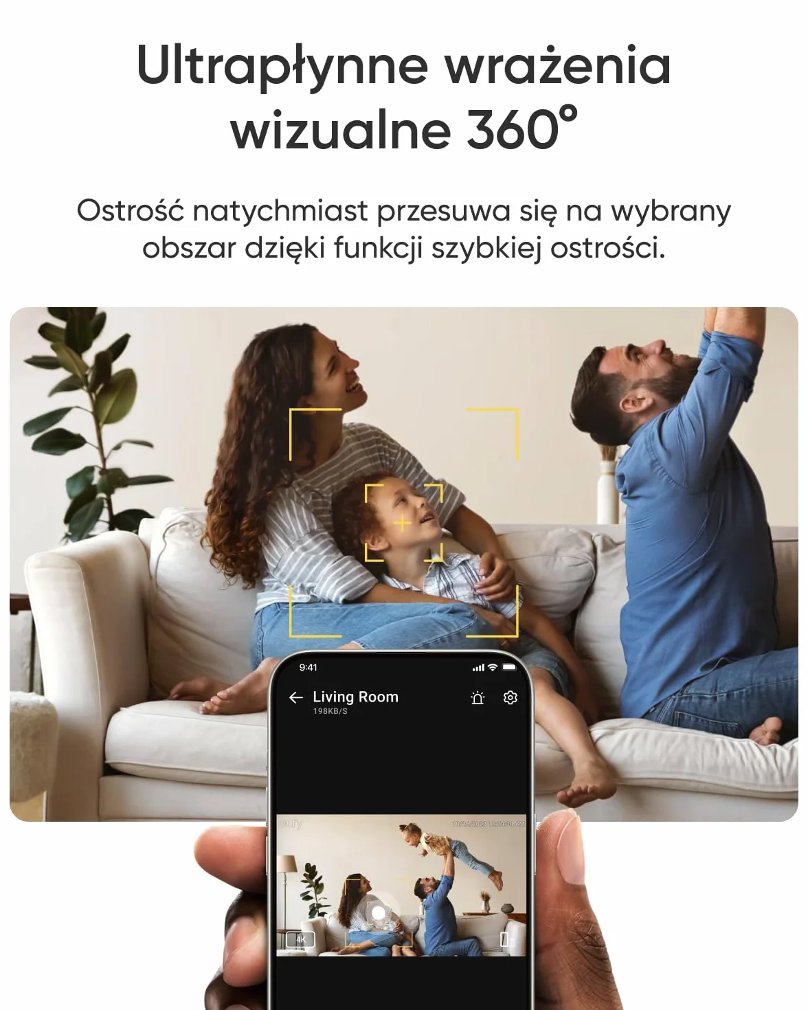 Kamera wewnętrzna eufy E30, najnowsza generacja, kamera bezpieczeństwa 4K UHD, 360 stopni obrotu i pochylenia, noktowizor w kolorze, automatyczne śledzenie ludzi/zwierząt, kompatybilny z Homekit
