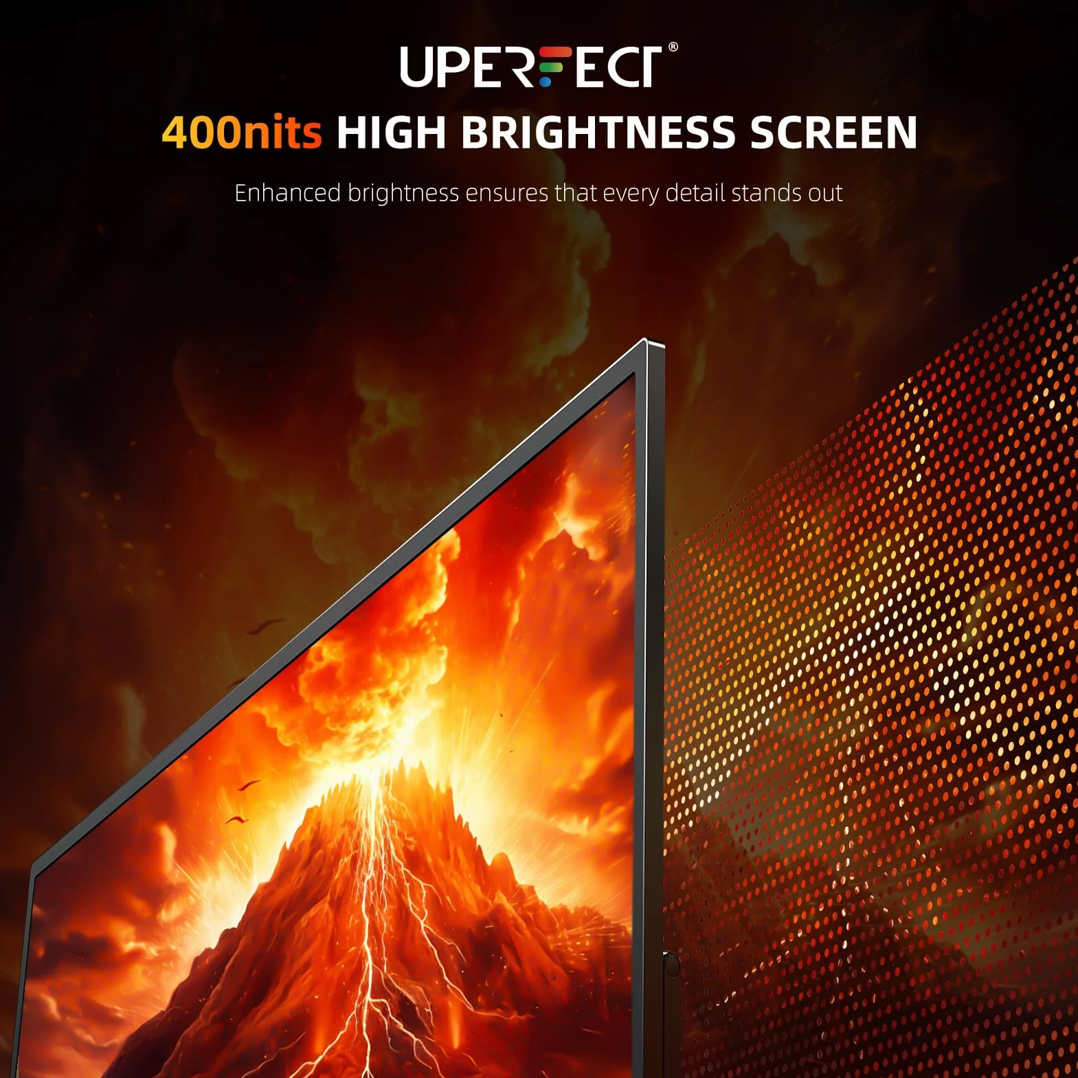UPERFECT Przenośny monitor 4K UHD 3840x2400 400 nitów 100% sRGB 10-bit kontrast 1300:1 Eye Care USB-C HDMI VESA