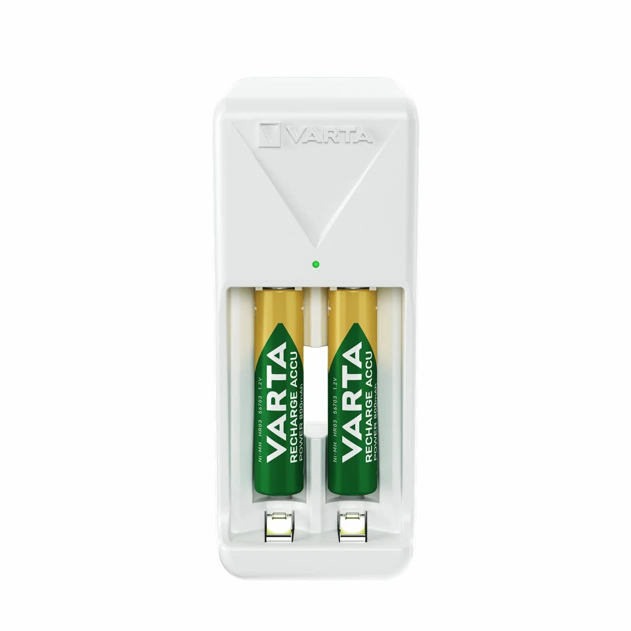 Varta MiniładowarkaMiniChargerna2akumulatoryniklowo-metalowo-wodorkowe(NiMH) AA,AAA(wtym2xakumulatorAAA800mAh),wtyczkaUE