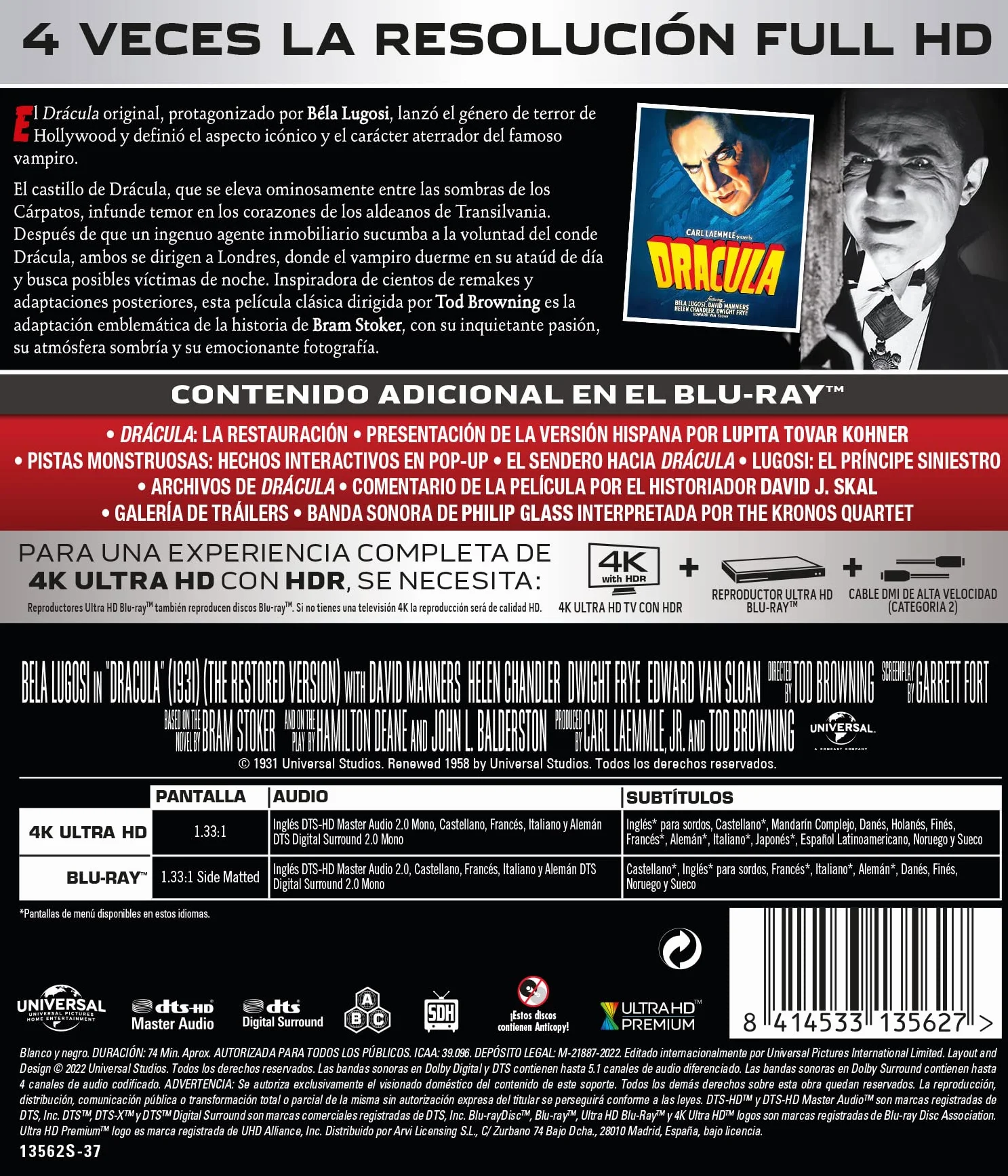 Drácula (4K UHD + Blu-ray) - BD