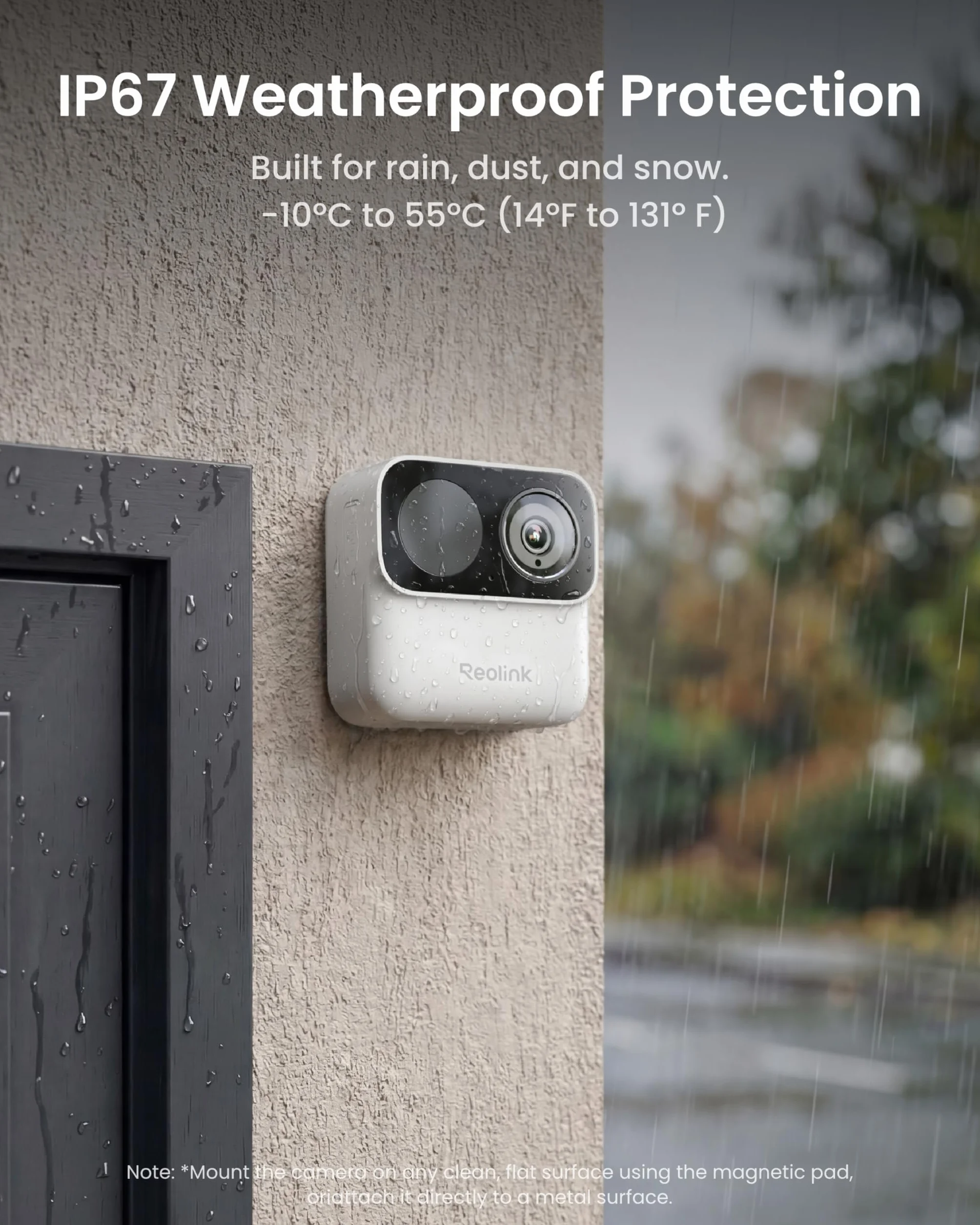 Reolink Argus MagiCam z zestawem Home Hub Mini, zewnętrzna kamera bateryjna 2 MP/1080p, wodoodporność IP67, dwa sposoby zasilania, montaż magnetyczny, zdalny dostęp, inteligentne odtwarzanie