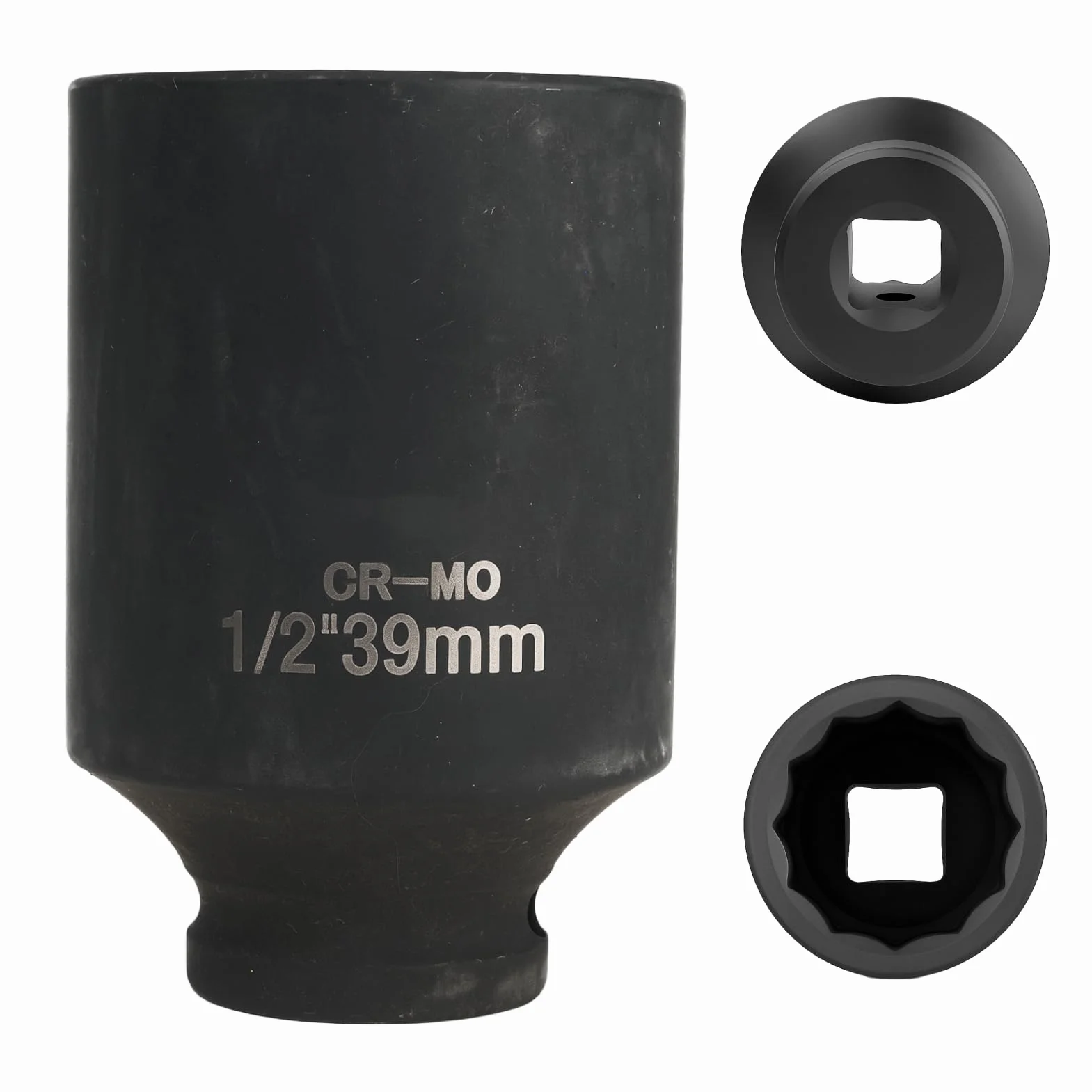 Gniazdo 39mm 1/2" 12-kątowe, nasadka udarowa 1/2 39 mm stal chromowo-molibdenowa CR-MO(czarna)