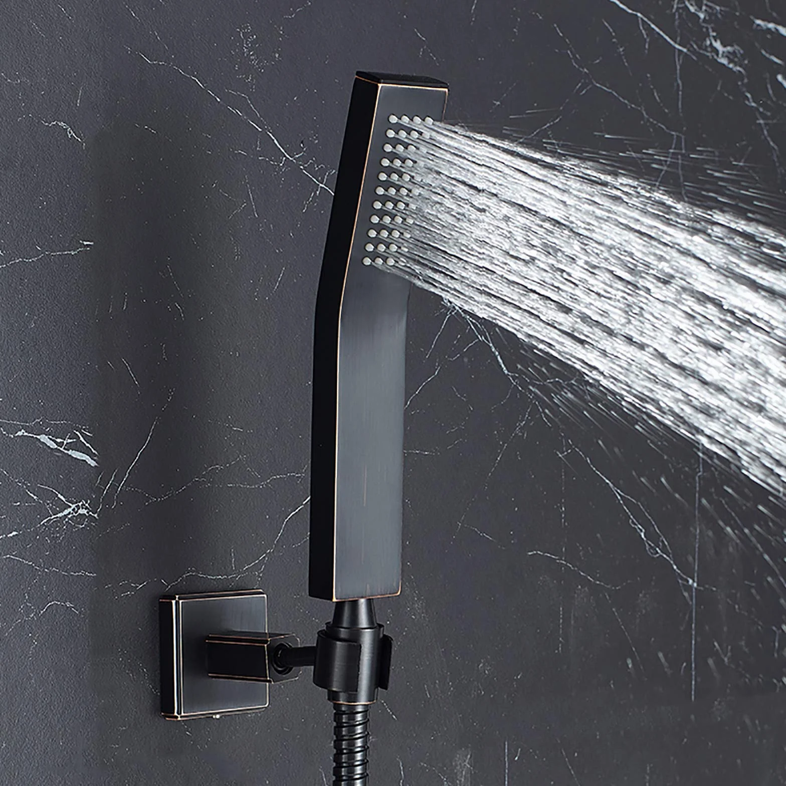 Kran Kuchenny, Bateria wannowa Mosiężna bateria wannowa Pojedynczy uchwyt Podwójna kontrola Bateria wannowa Ścienna bateria wannowa do łazienki z ręcznym prysznicem Wanna Filler Mixer Tap,