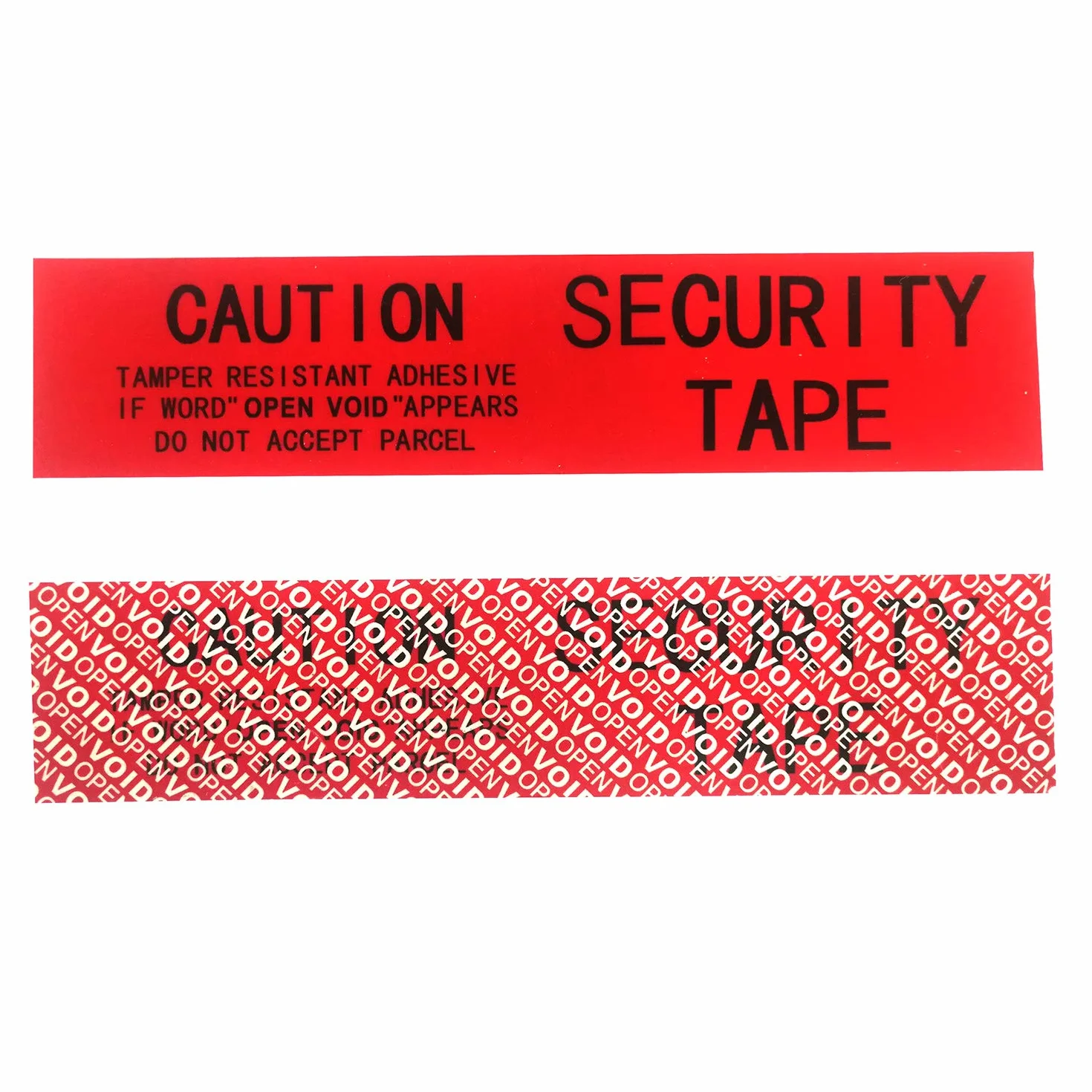 1 Rolka 100% Całkowita Transferową Security Tape Ochrona Przed Manipulacją Widoczna Taśma Zabezpieczająca (5 cm X 50 M X 2 Mil, Ultragruba Folia "Void", Czerwona - TamperSTOP)